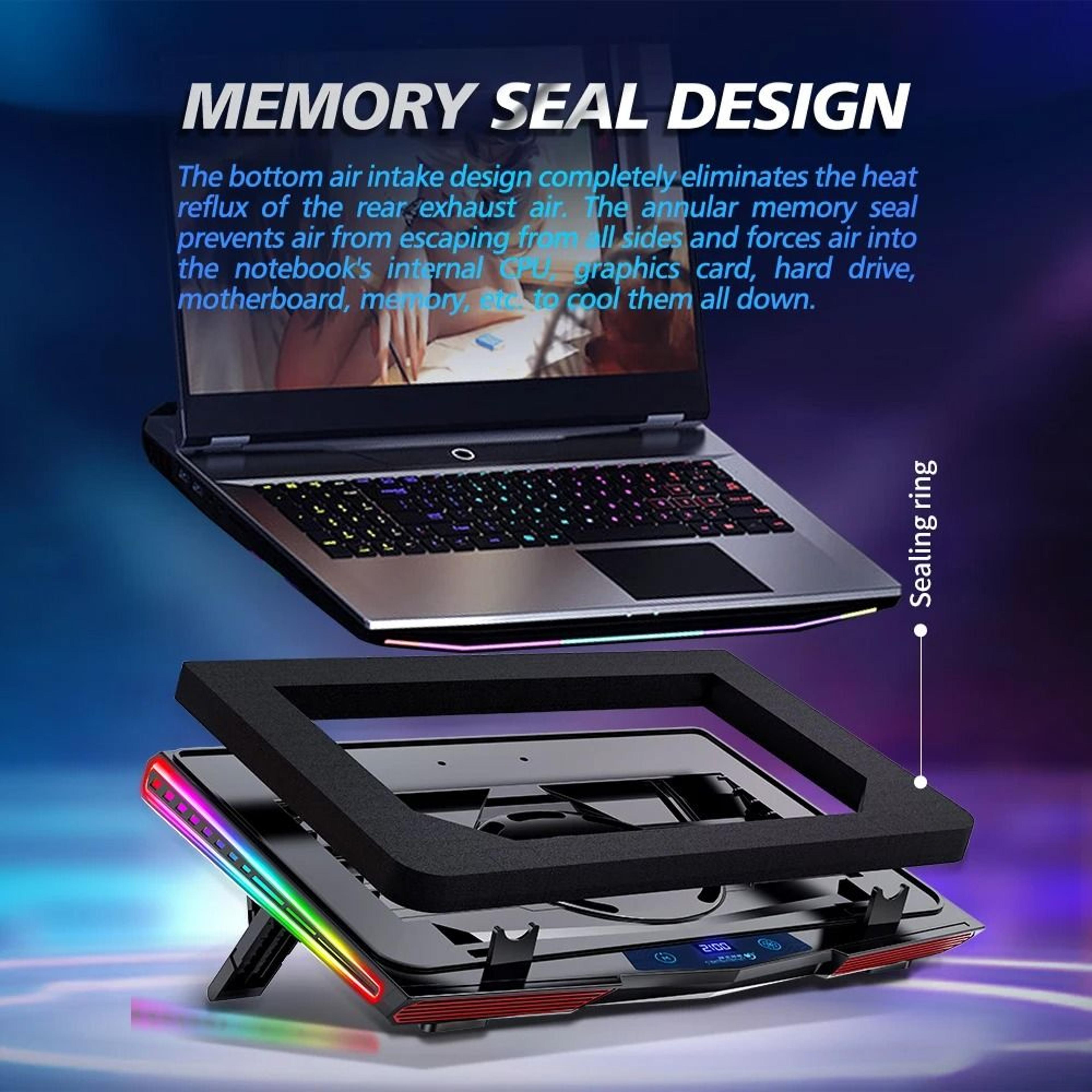 COOLCOLD RGB Laptop Cooling Pad Air Compression Laptop Cooler Stand Ultra Quiet Adjustable Cooling  1