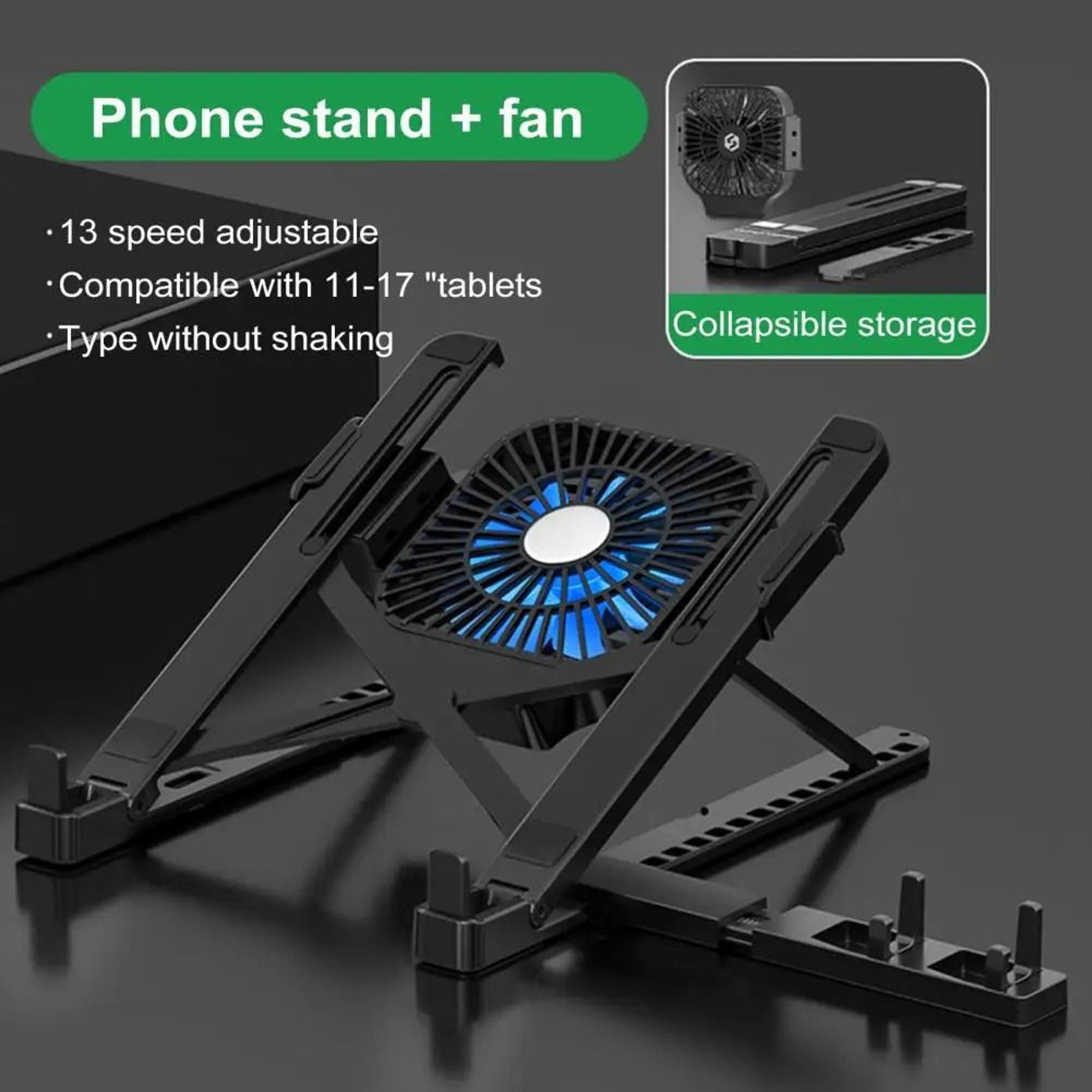 Portable Adjustable Laptop Stand With Fan Ergonomic Laptop Cooling Stand Height Adjustable Work Ris 3