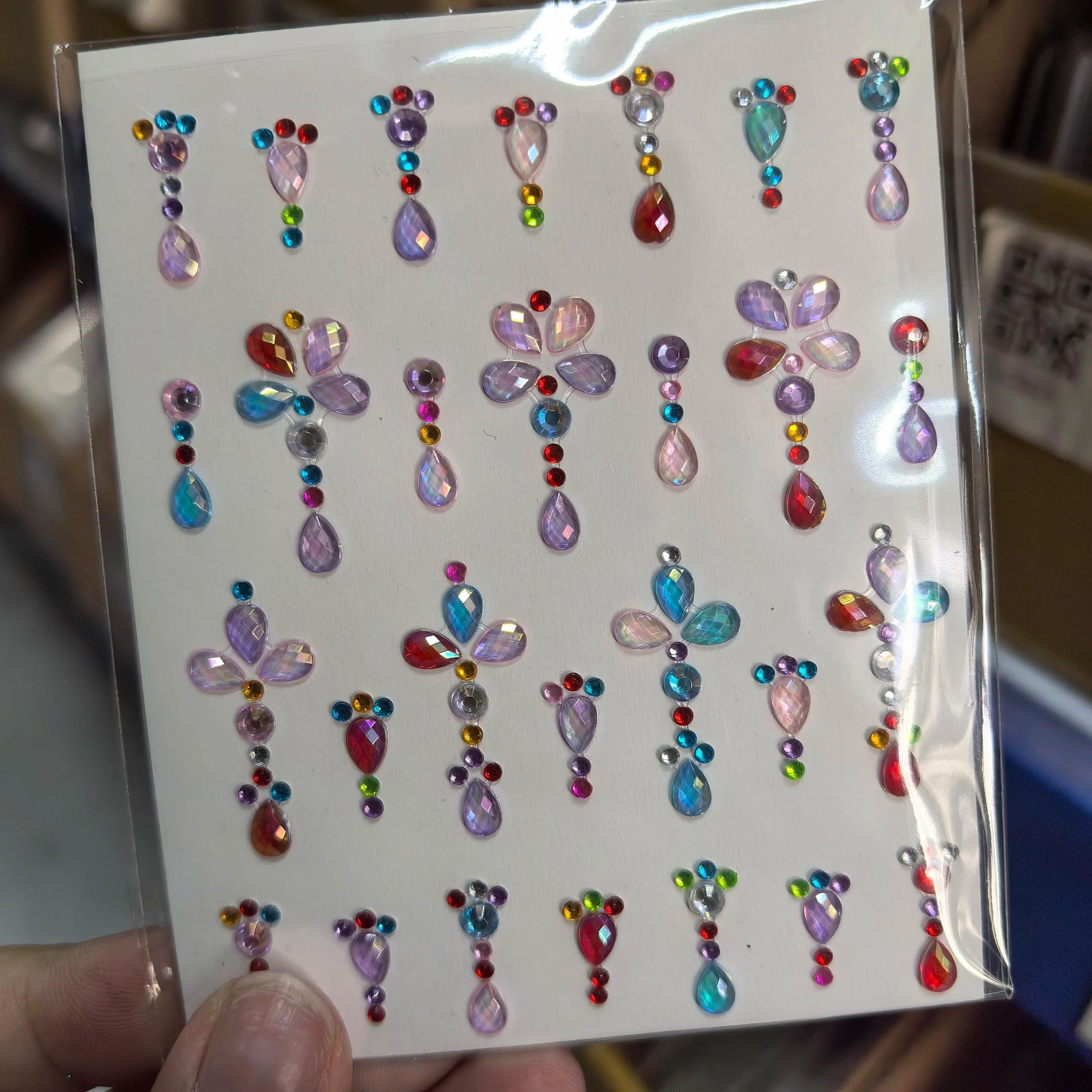 StarGlow Face Gem Stickers Laser Sparkle Rhinestone Face Stickers Stars Heart Moon Makeup Gems 7