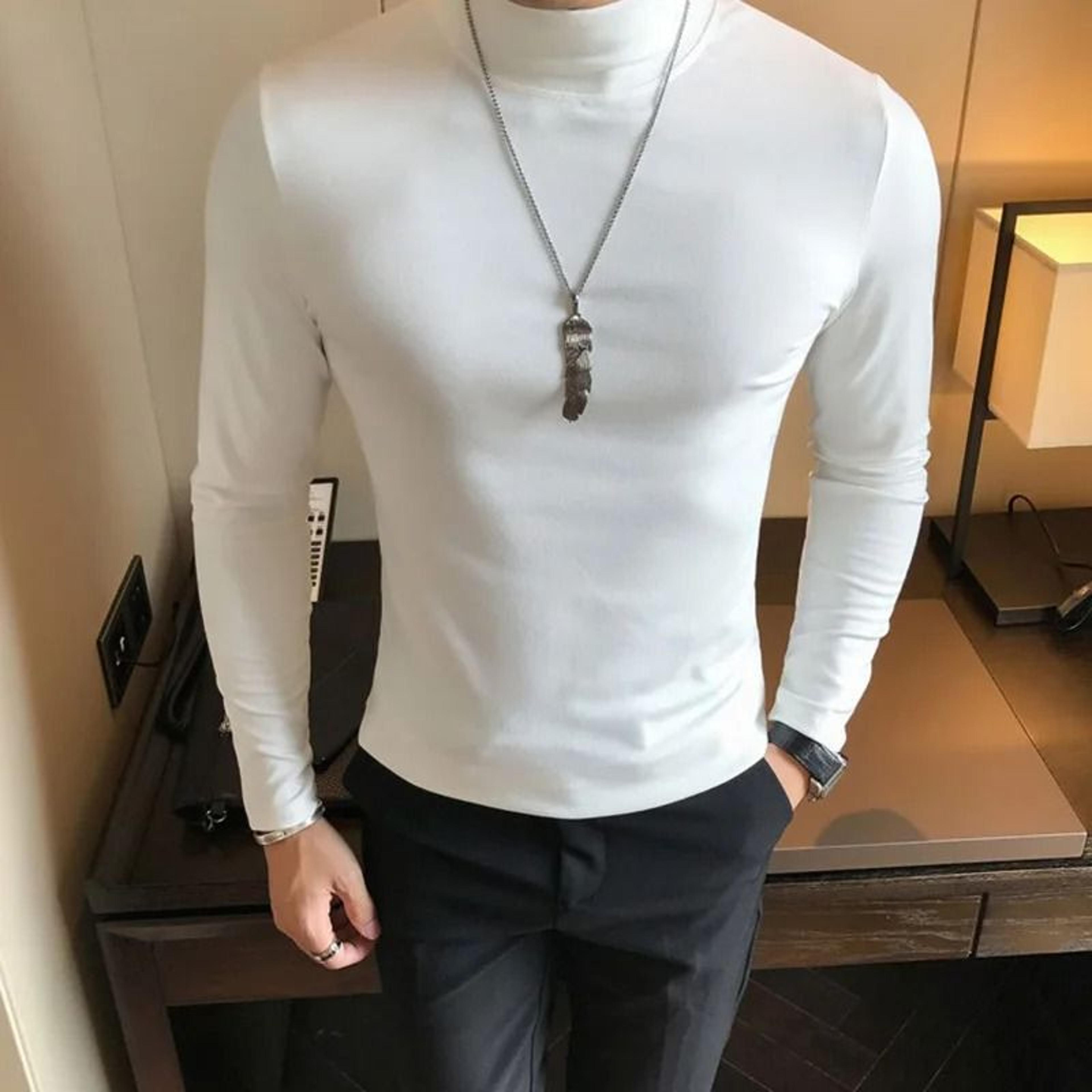 Mens Slim Fit Turtleneck Shirt Long Sleeve Stretch Base Layer Pullover 5