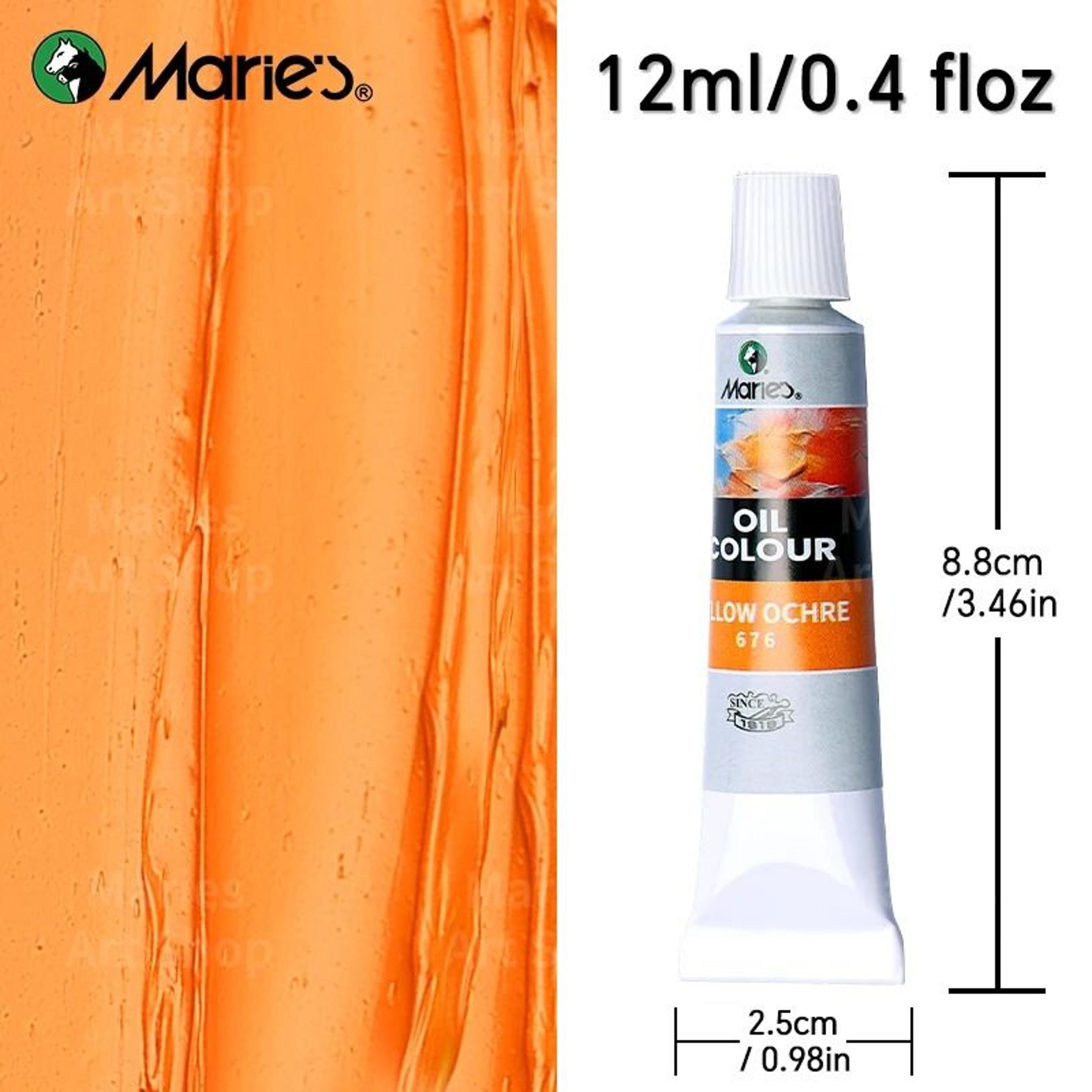 Maries 19 Piece Oil Paint Set With 12 Colors Pigments And 7 Brushes Artist Painting Kit 3