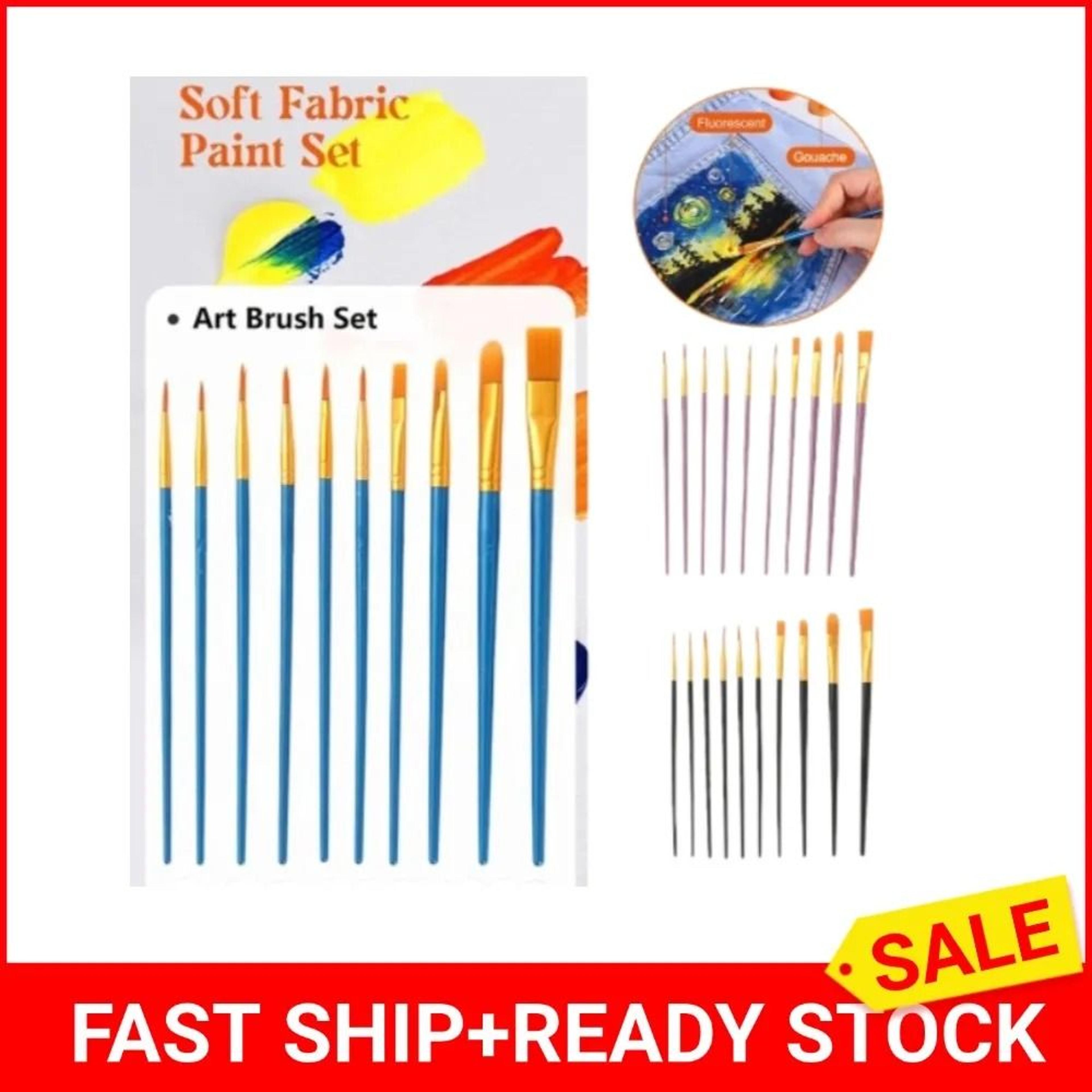 10 Piece Paint Brush Set Nylon Hair Artist Painting Brushes For Watercolor Acrylic Oil 8