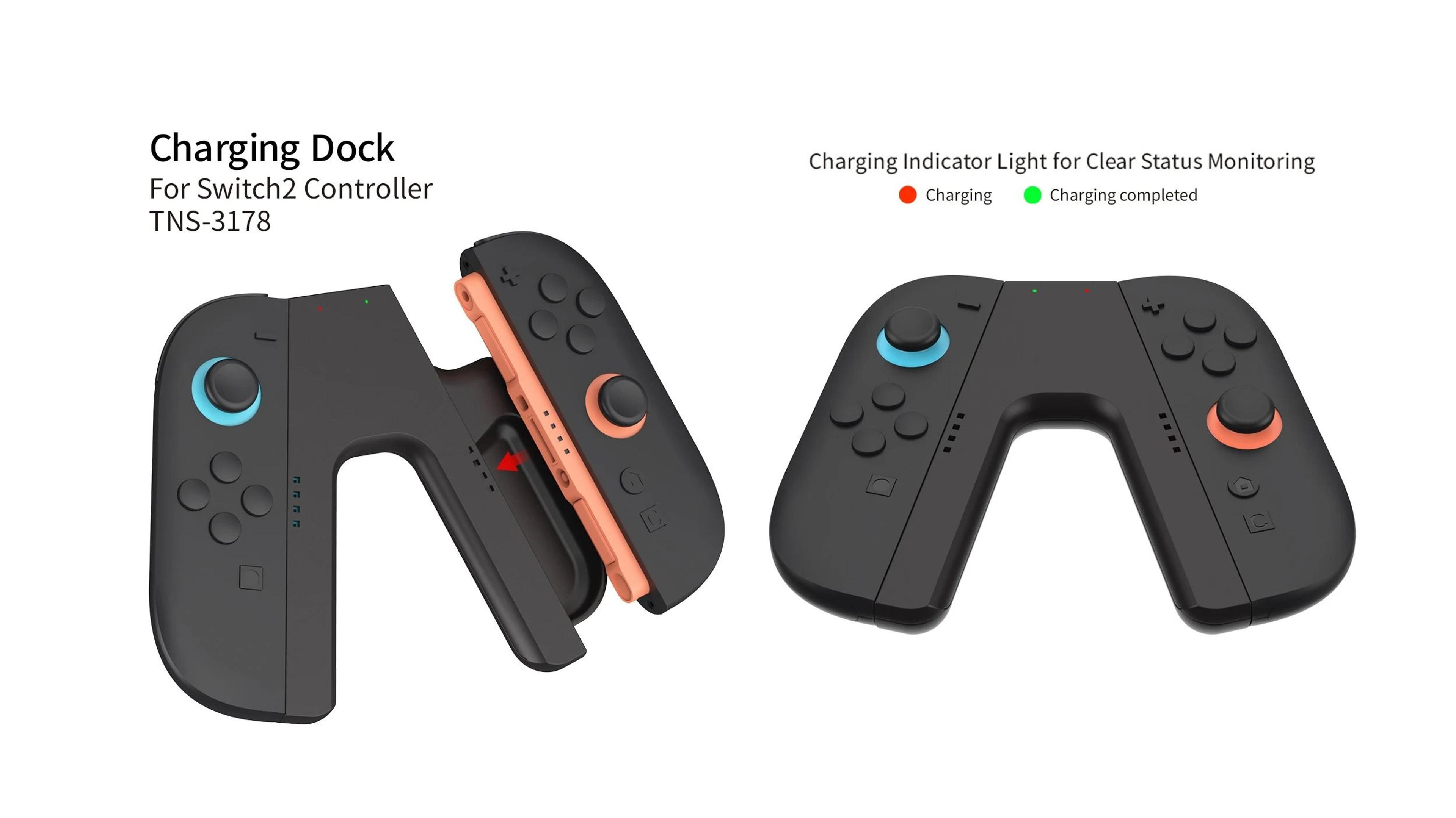 Nintendo Switch 2 Joycon Charging Grip Controller Handle Charging Dock Station 4
