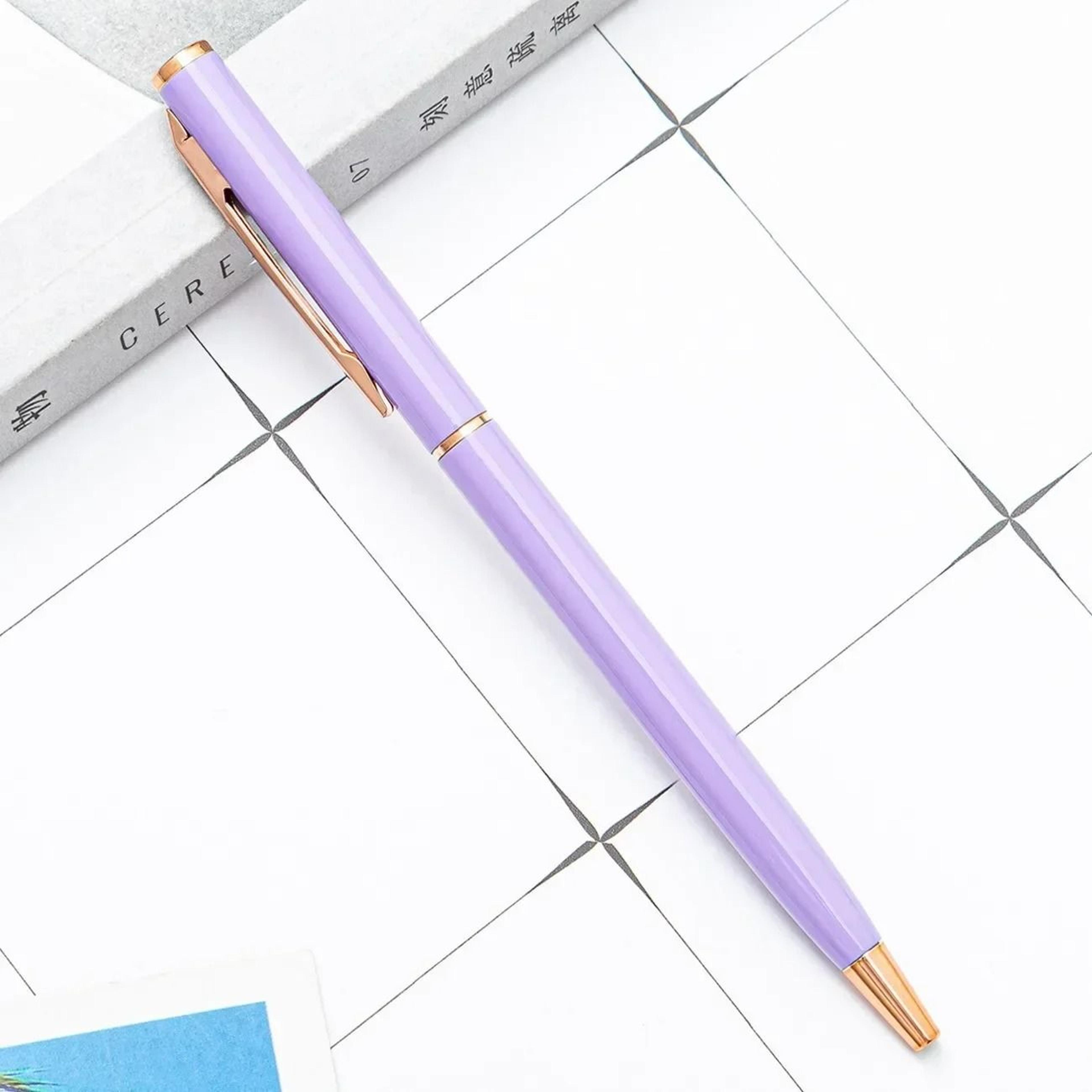 Rose Gold Custom Engraved Ballpoint Pens Slim Metal Personalized Logo Pens Bulk Set 21