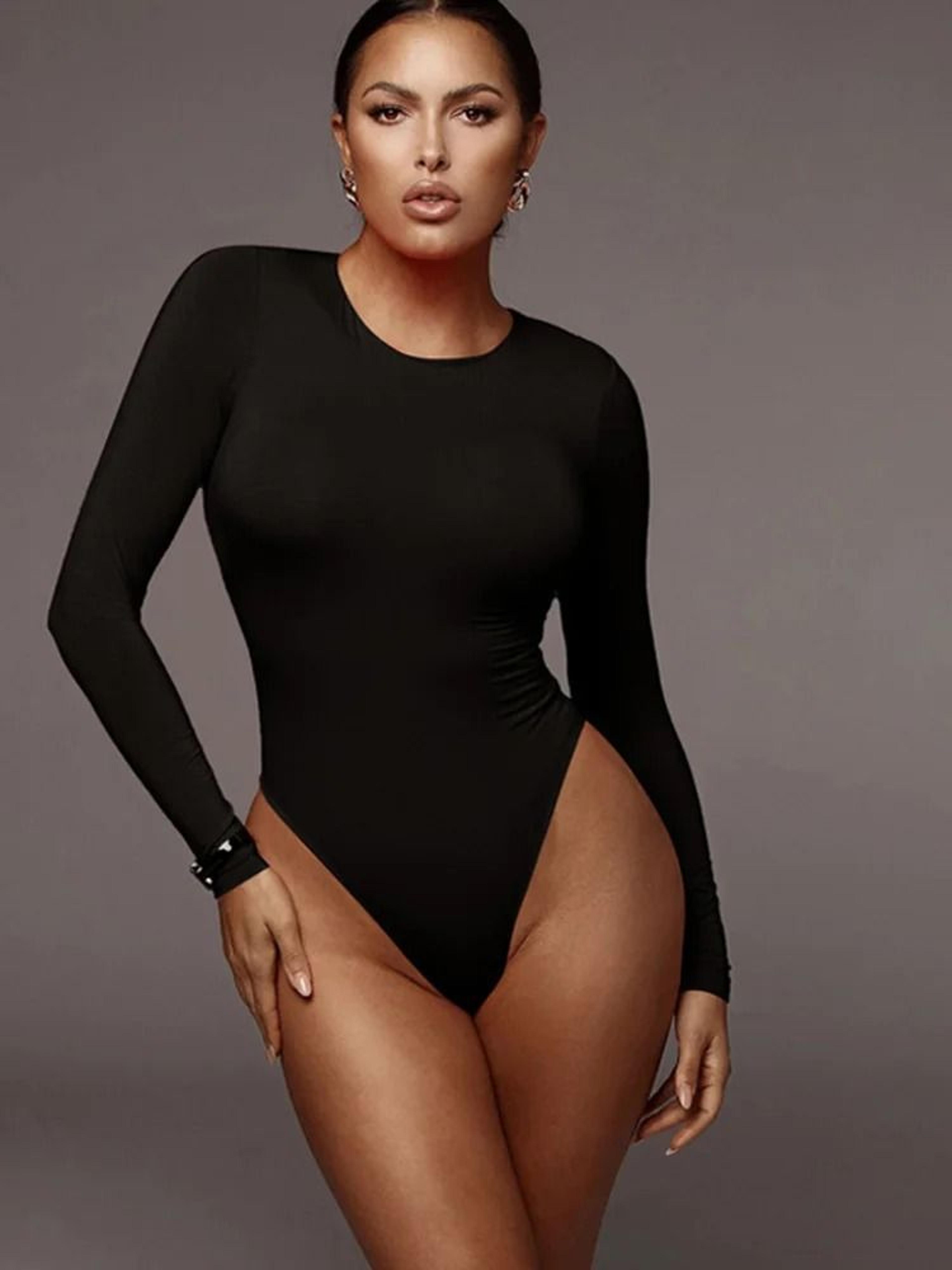 Womens Long Sleeve Bodysuit O Neck Solid Color Bodysuit Top 6