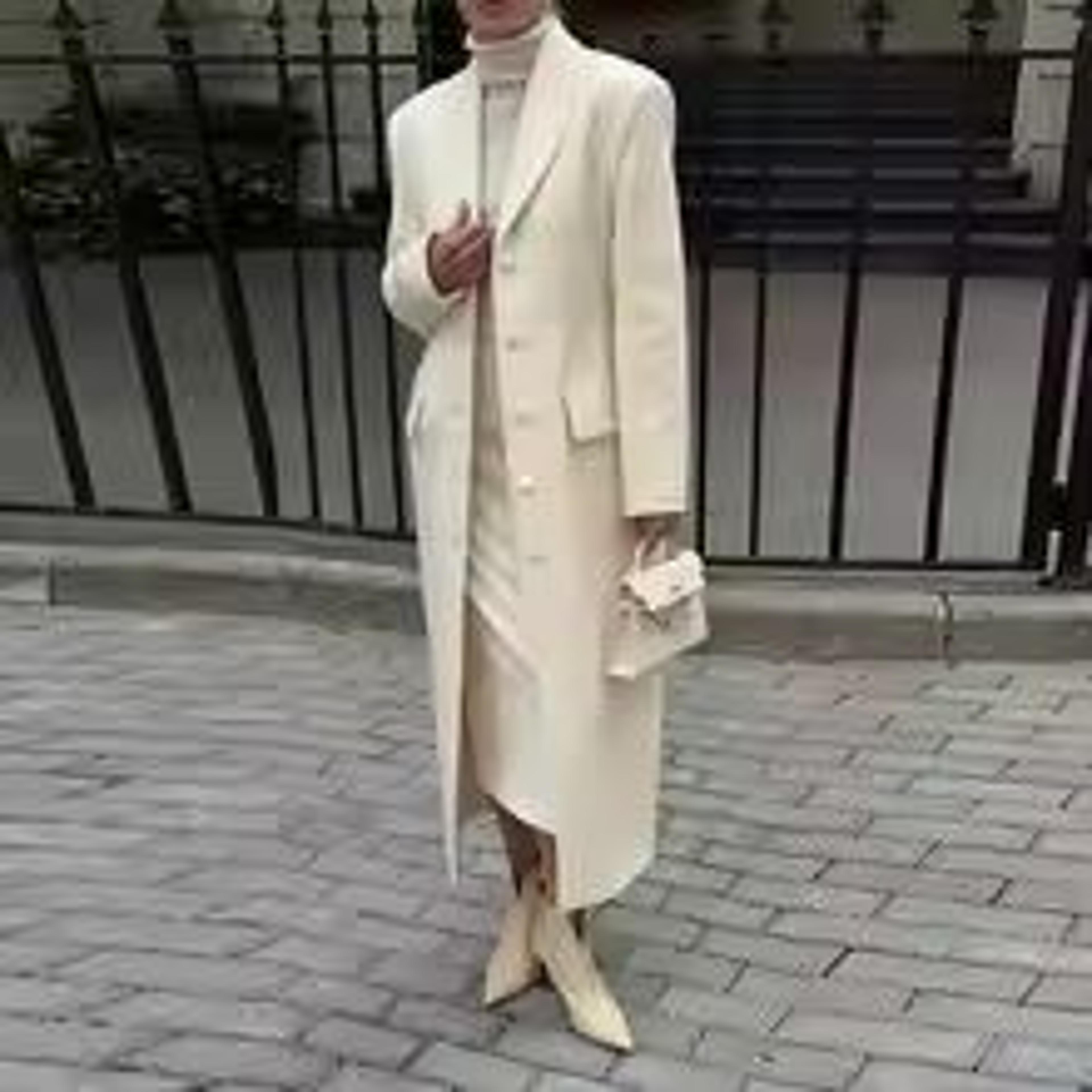 Elegant Womens Grey Belted Wool Coat Double Breasted Long Winter Peacoat 6