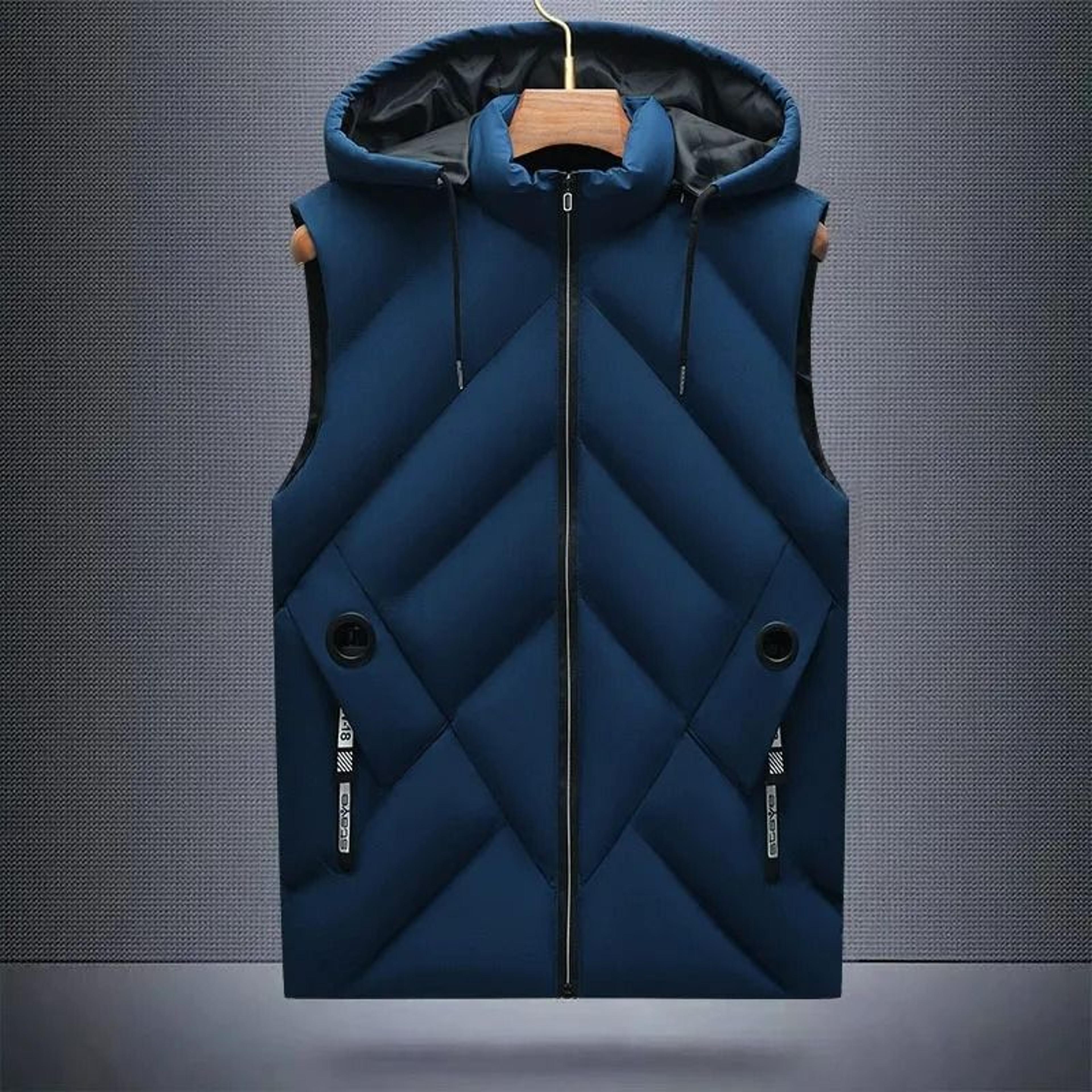 Mens Waterproof Hooded Puffer Vest Detachable Hood Winter Sleeveless Jacket 4