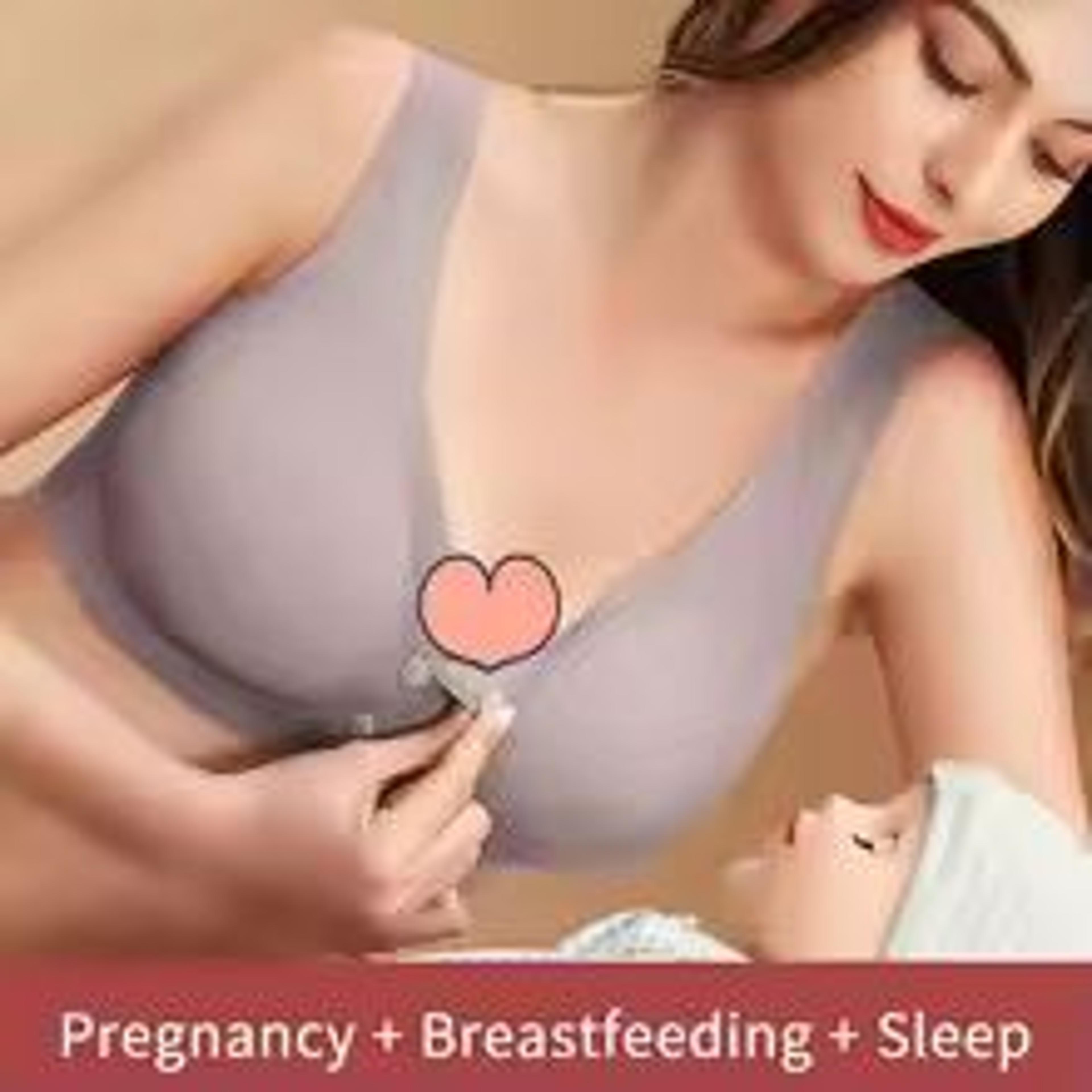 Lightweight Summer Nursing Bra Front Opening Wireless Maternity Bralette 11