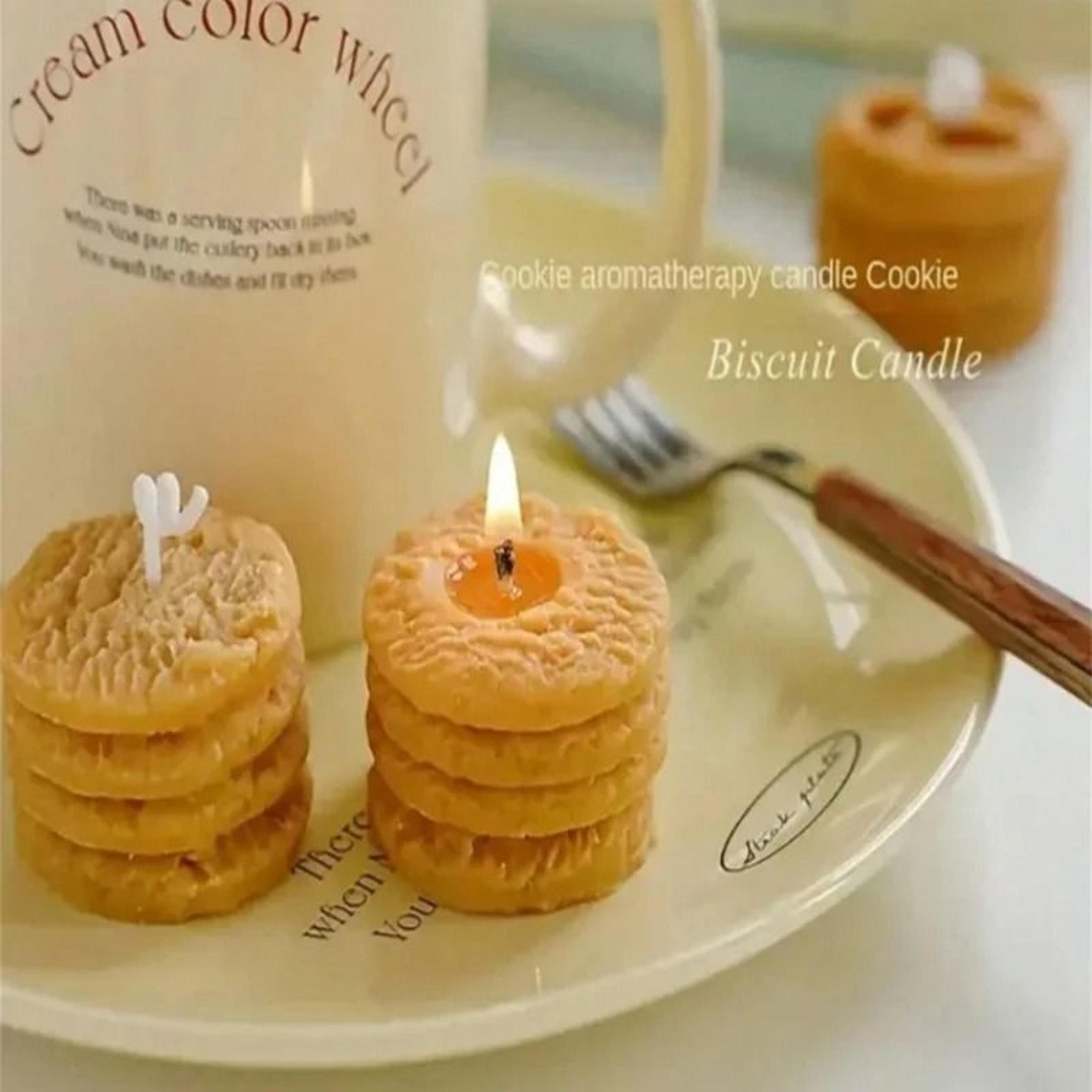 Creative Biscuit Shaped Scented Candles Cookie Candle Gift Set Decorative Wax Candles 10