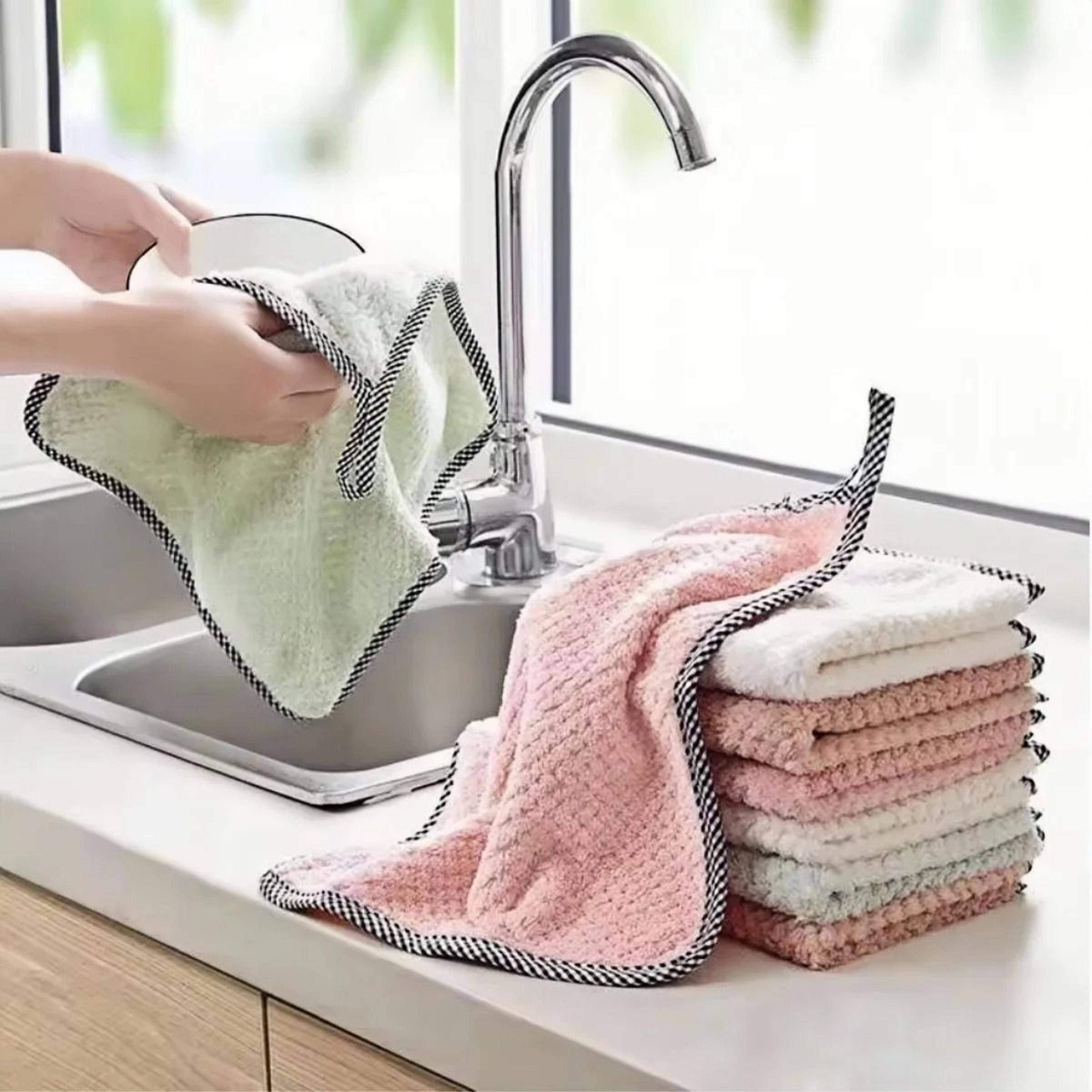 Thick Absorbent Kitchen Dish Towels Non Stick Oil Kitchen Cleaning Cloth Reusable Table And Dish Ra 2