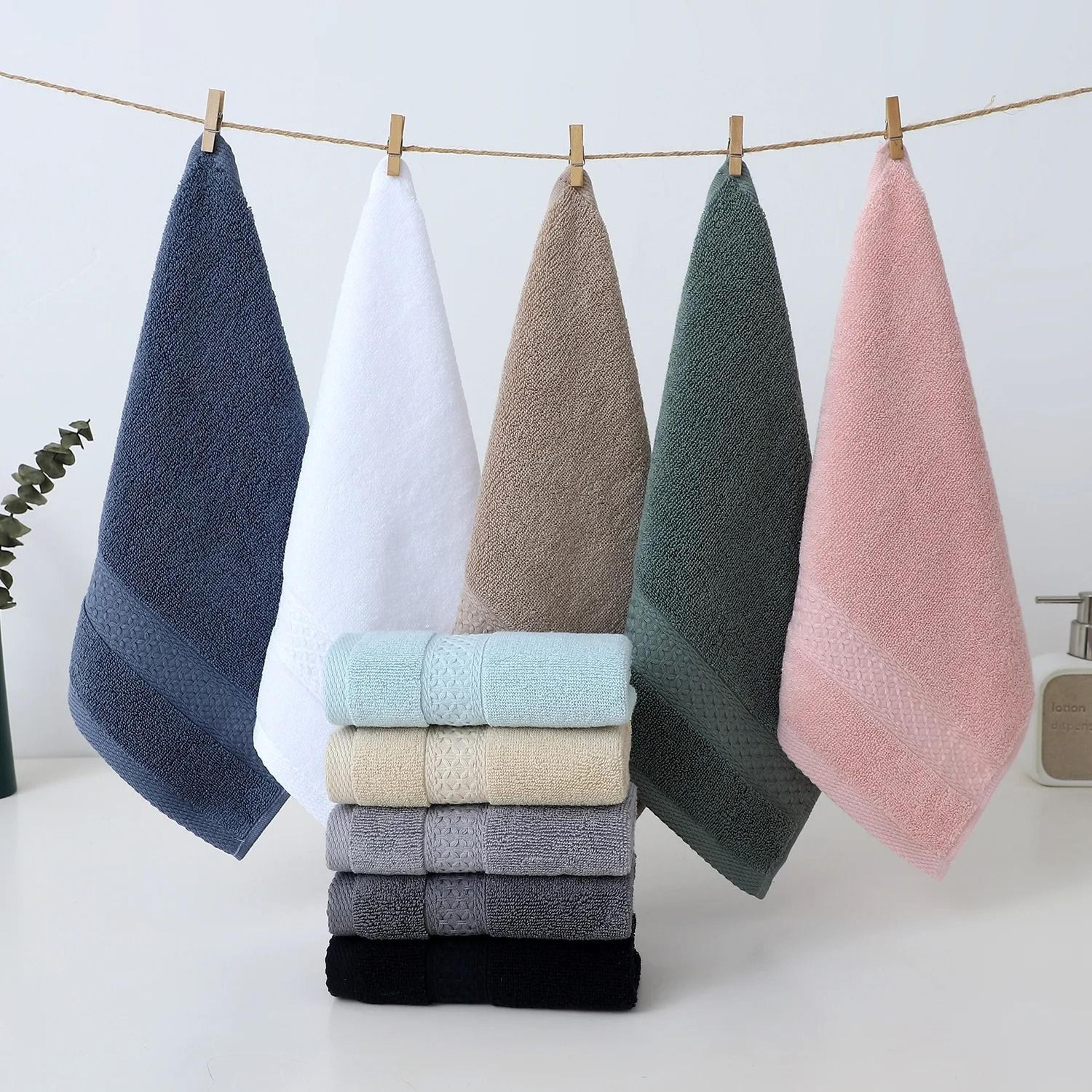 Pure Cotton Square Towels Soft Face Wash Towels Absorbent 30x30cm 4 Pack 15