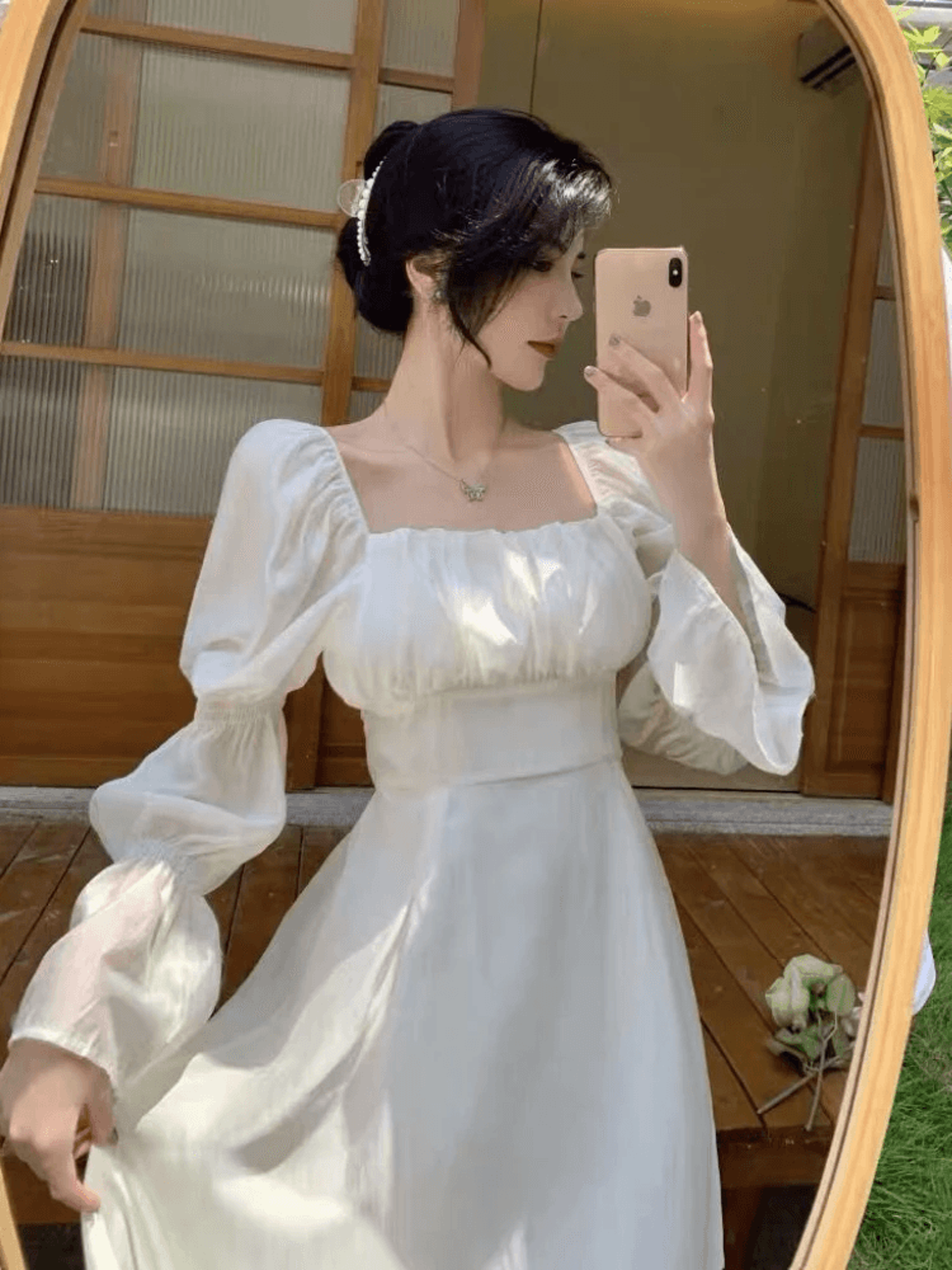mexzt puff sleeve party dress elegant backless bow dress white square neck womens dress