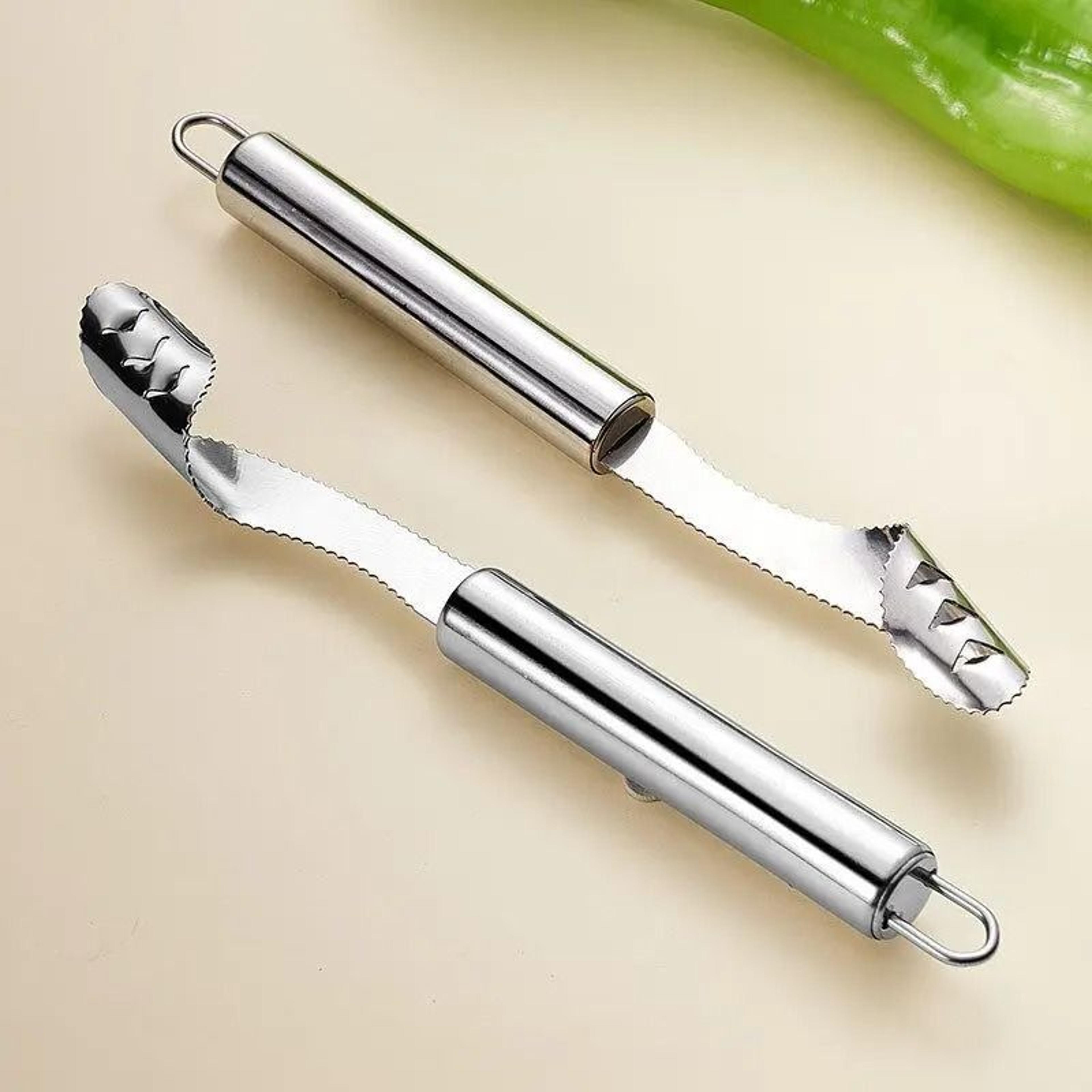 Stainless Steel Pepper Corer Tool Chili Seed Remover Vegetable Coring Knife 2