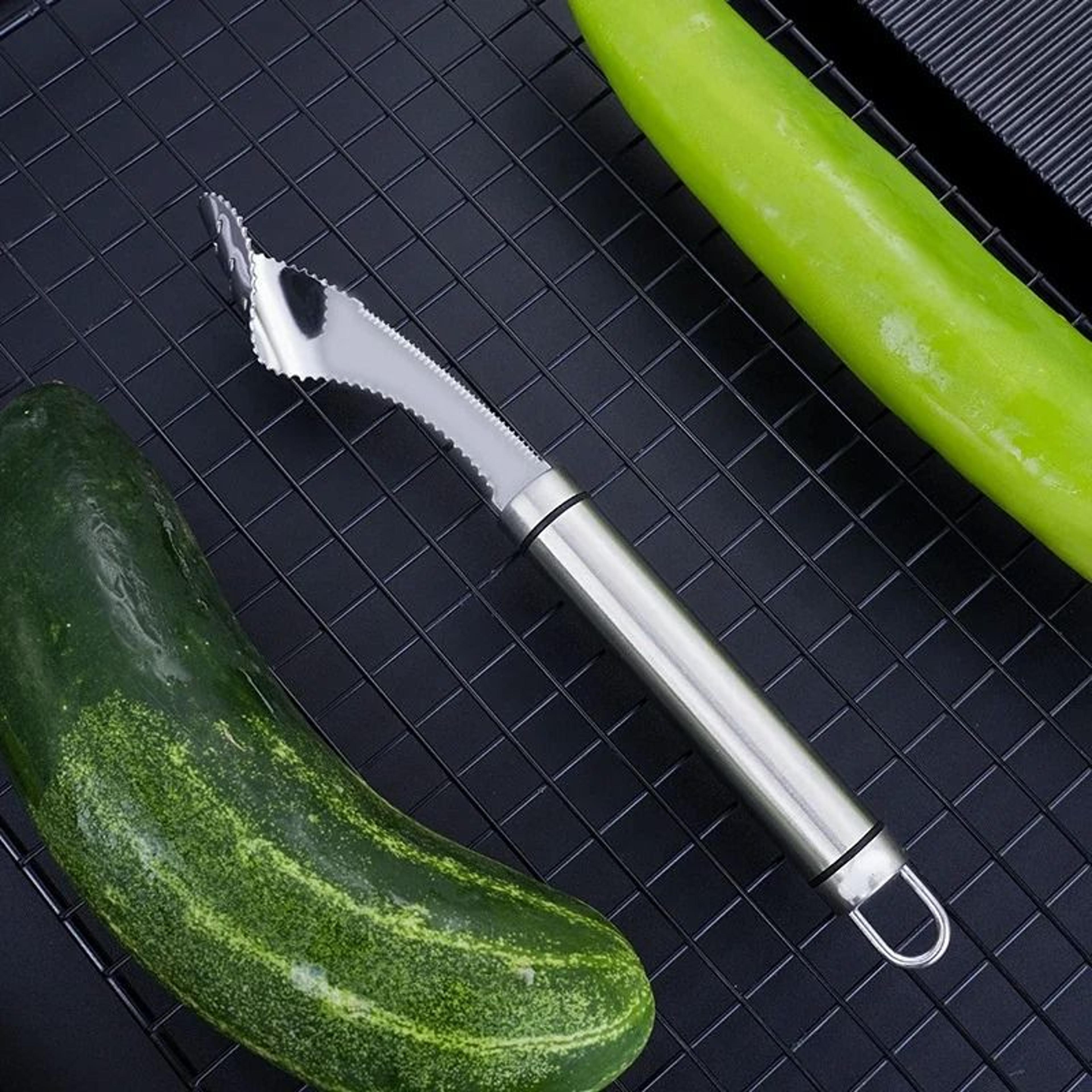 Stainless Steel Pepper Corer Tool Chili Seed Remover Vegetable Coring Knife 4