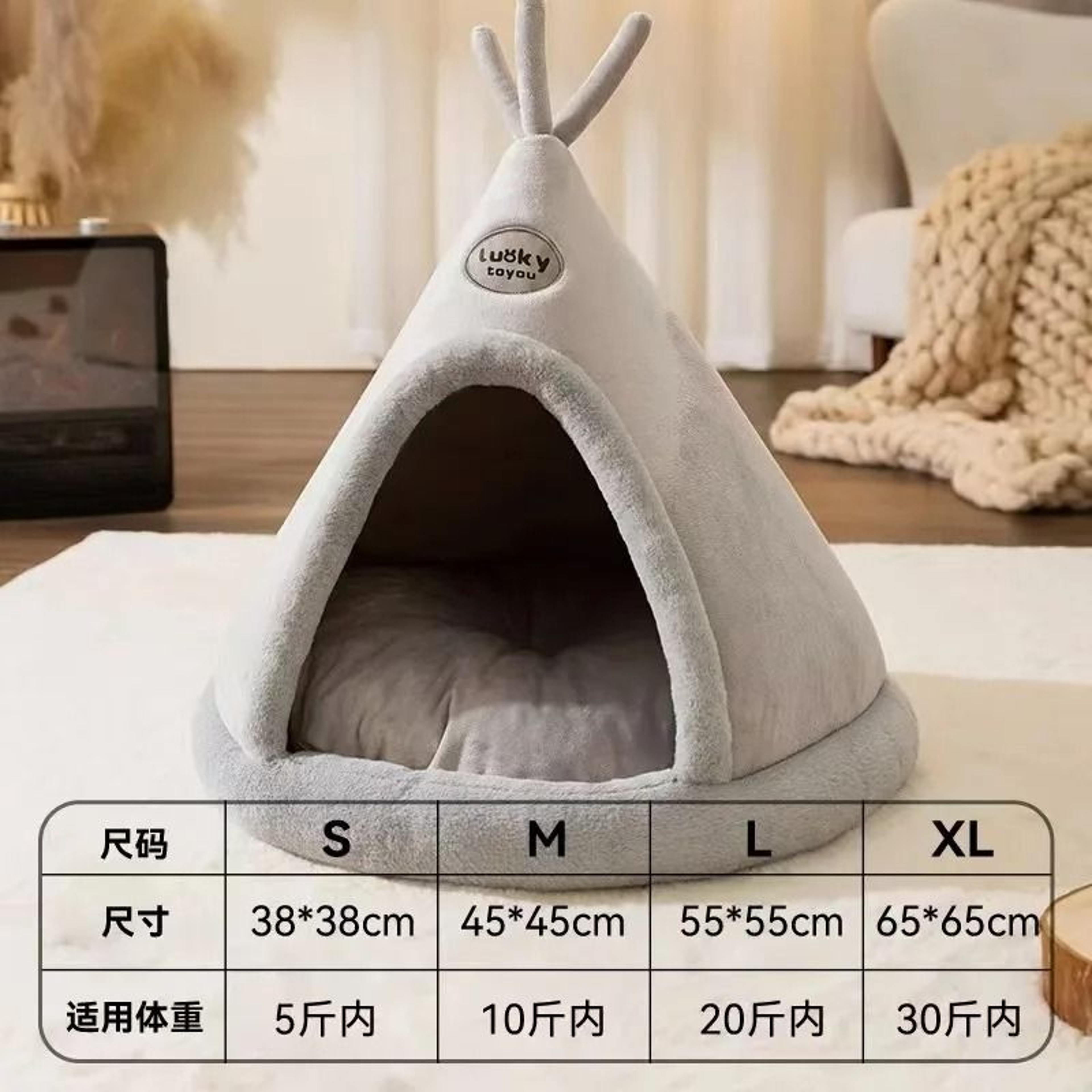 Cozy Enclosed Cat House Bed With Removable Cushion For All Season Comfort 4