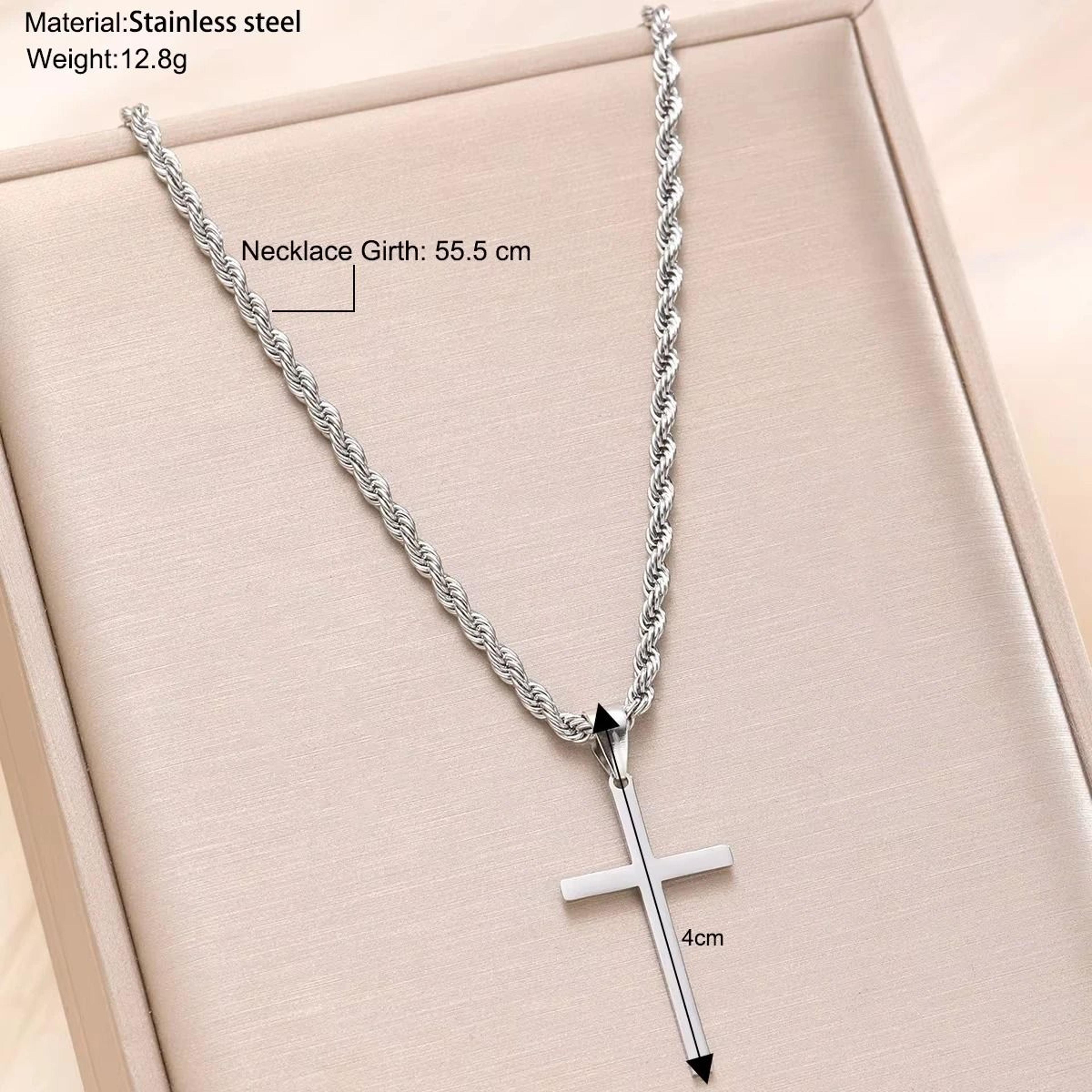 Minimalist Gold Cross Necklace Set For Men And Women Matching Couple Pendant Jewelry 3