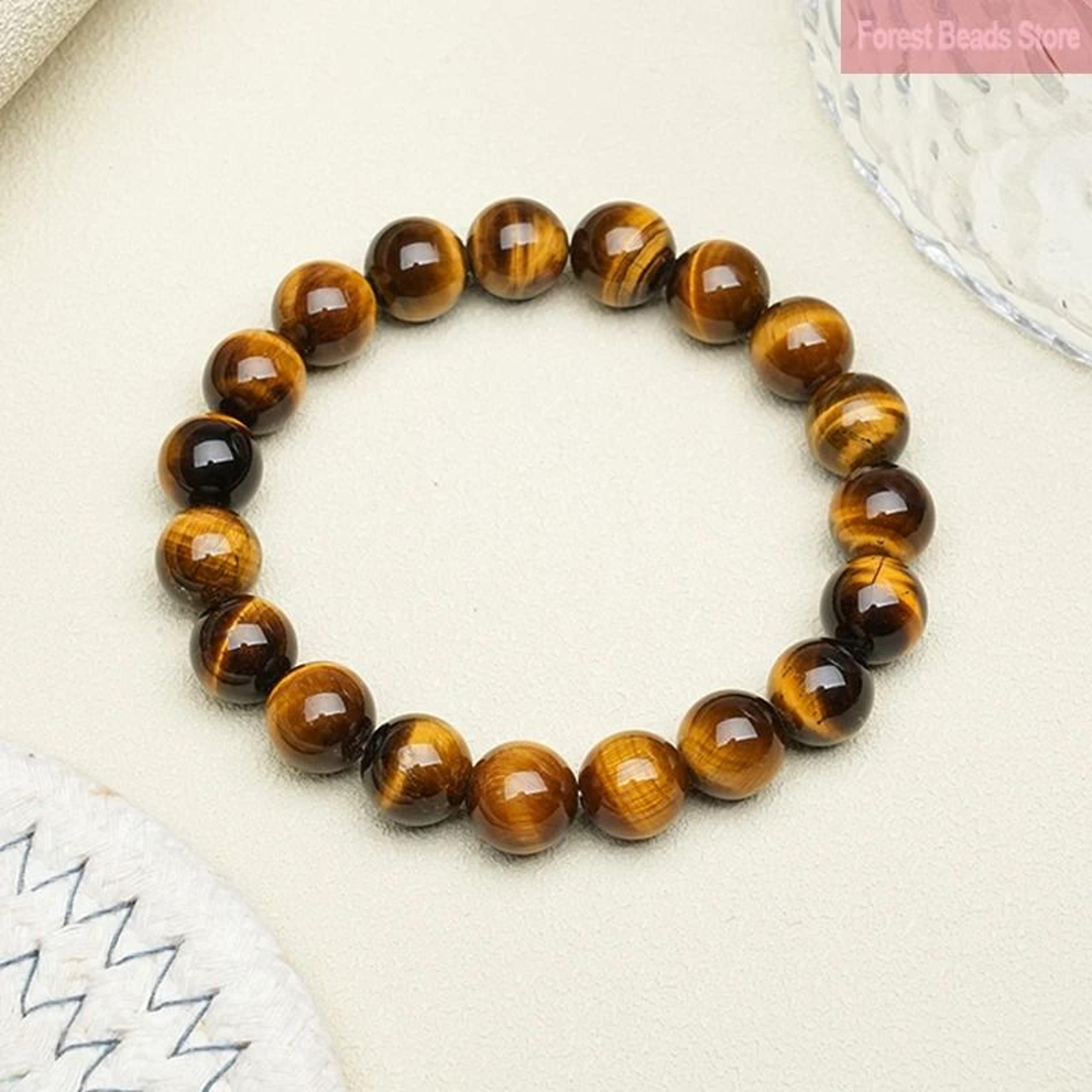 Natural Tiger Eye Stone Bracelet Handmade Beaded Healing Yoga Bracelet 3