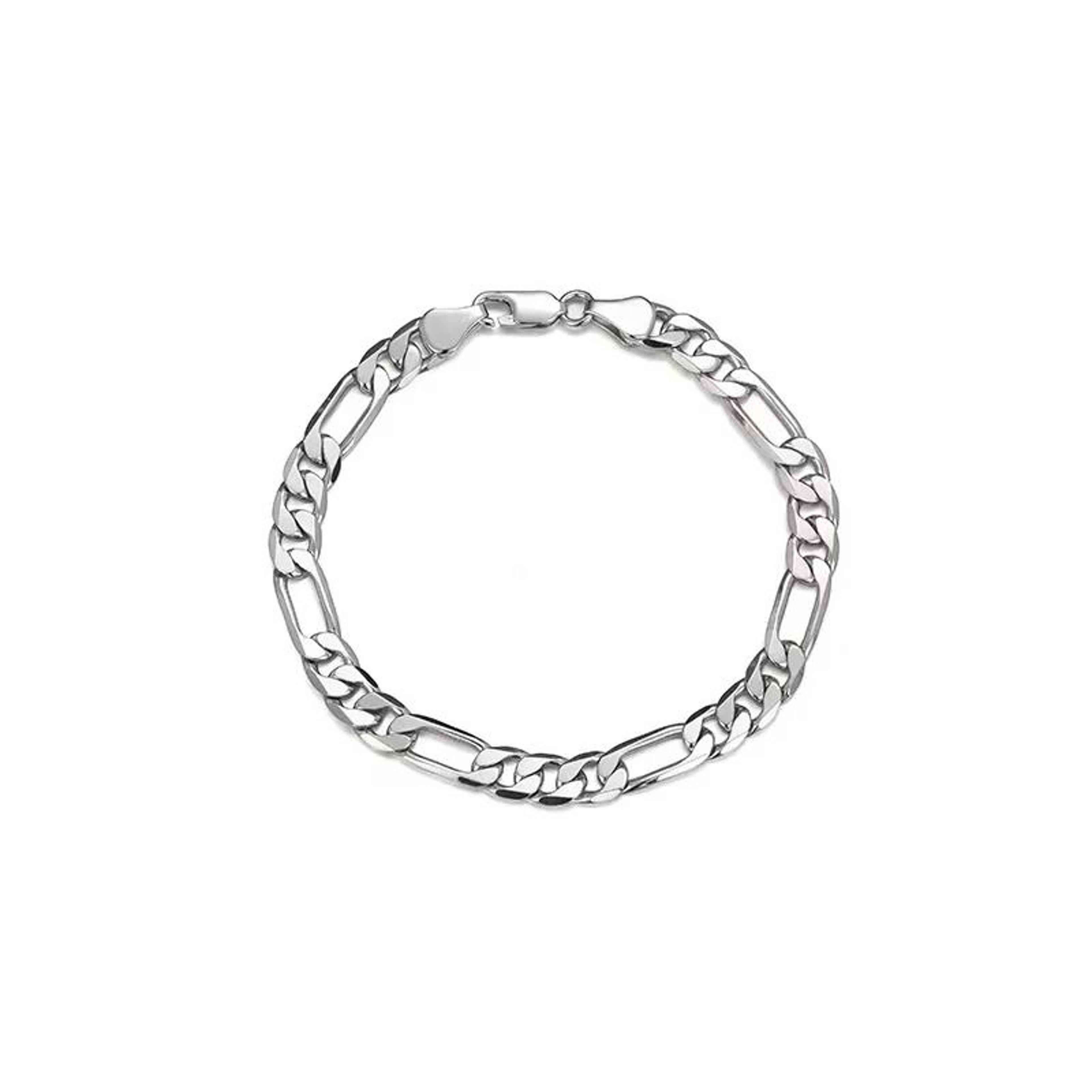 5mm figaro chain bracelet stainless steel silver unisex wristband