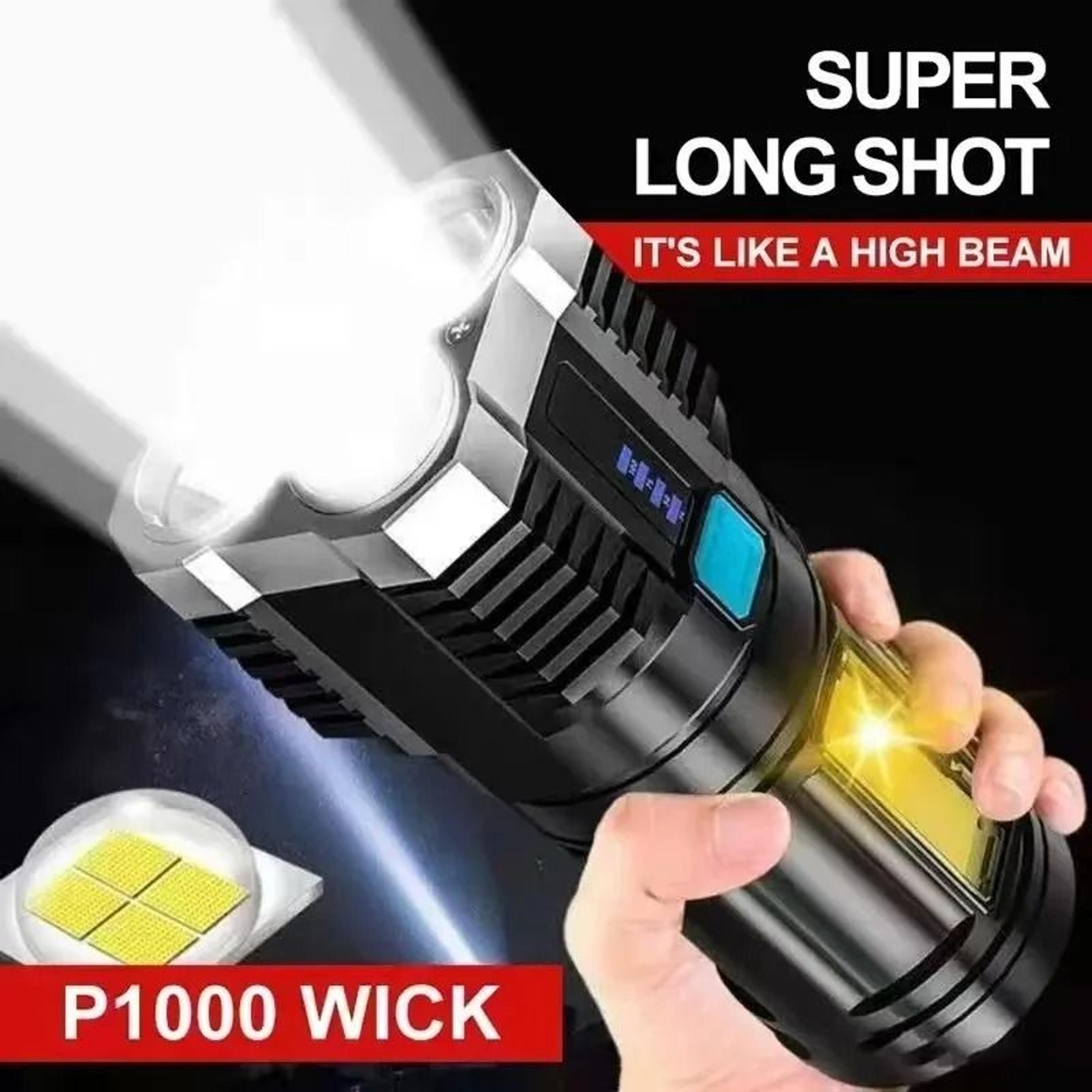Rechargeable LED Camping Flashlight High Power Torch With COB Side Light 5