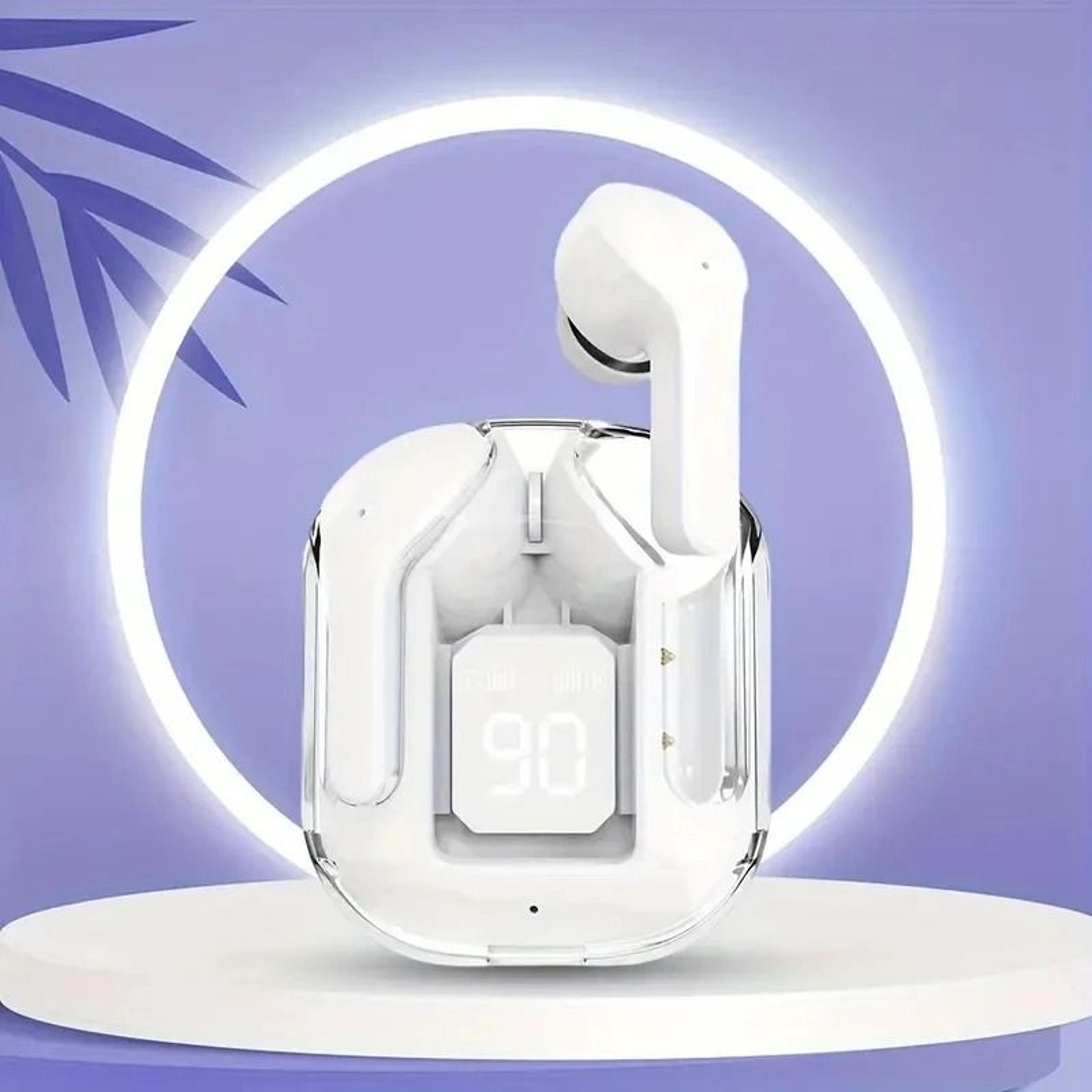 T2 Wireless Bluetooth Earphones Transparent LED Display HIFI Stereo Earbuds 1