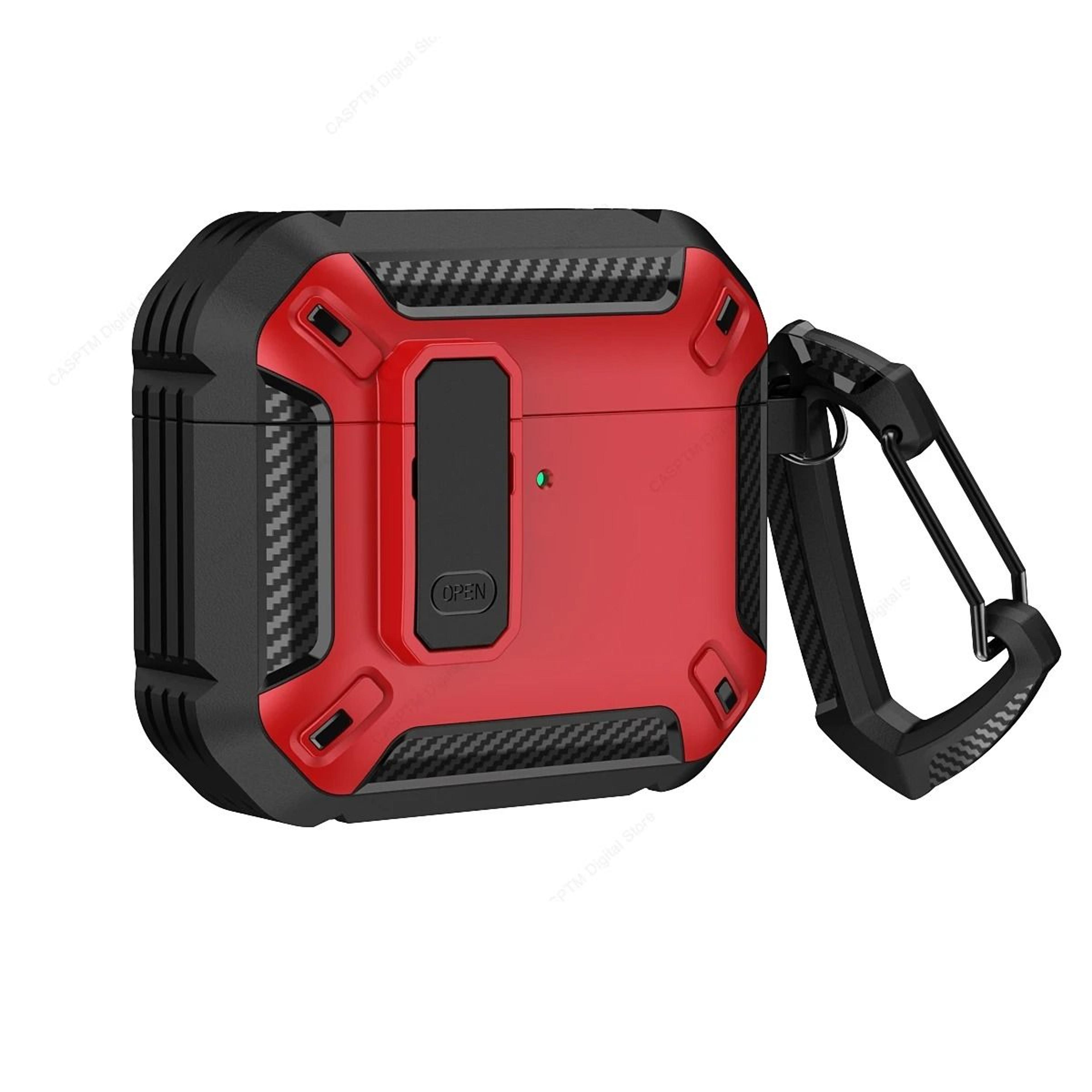 AirPods 4 Protective Case Lock Cover With Hook Shockproof TPU PC Design 3