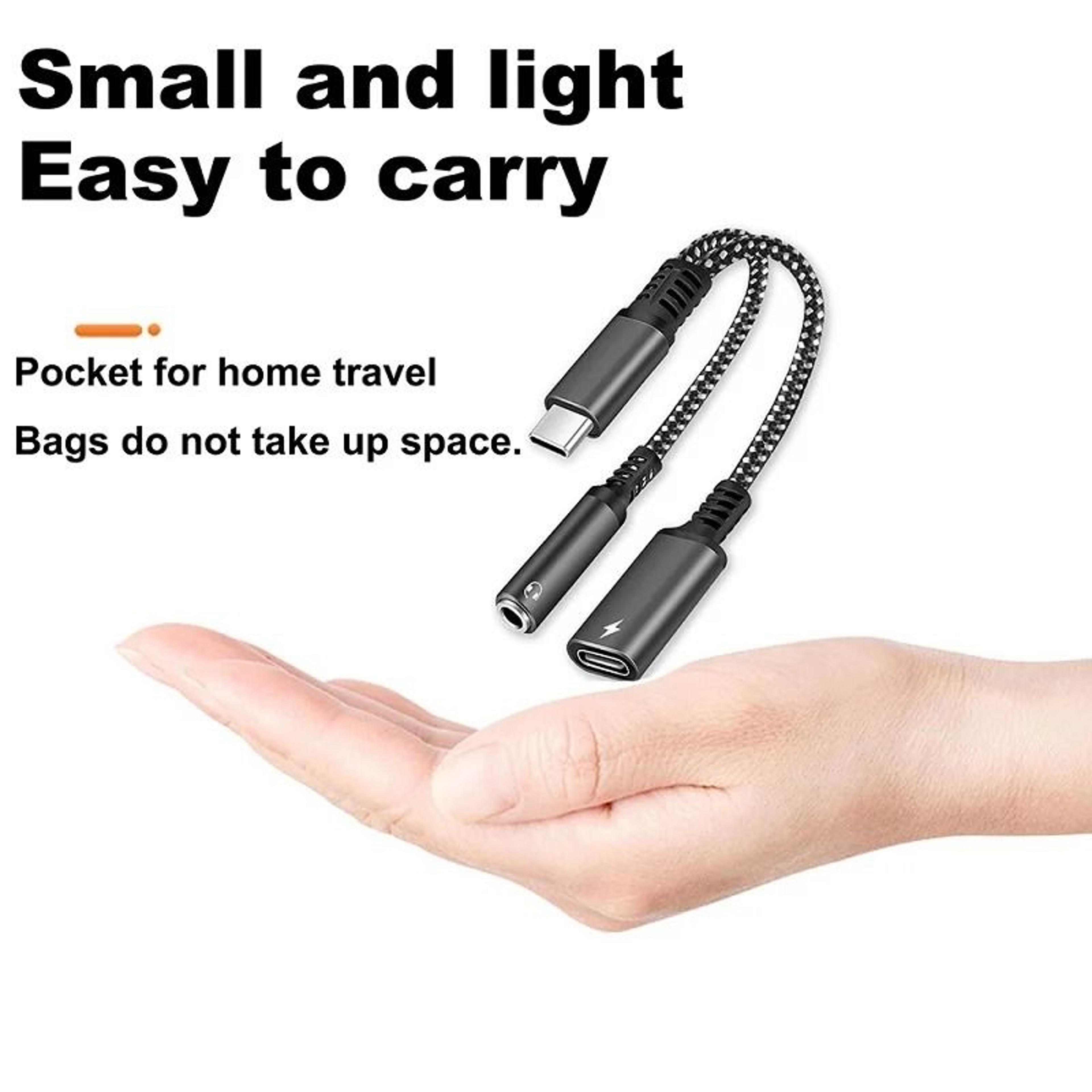 USB C To 35mm Adapter With Charging PD 60W Audio Splitter Cable 9
