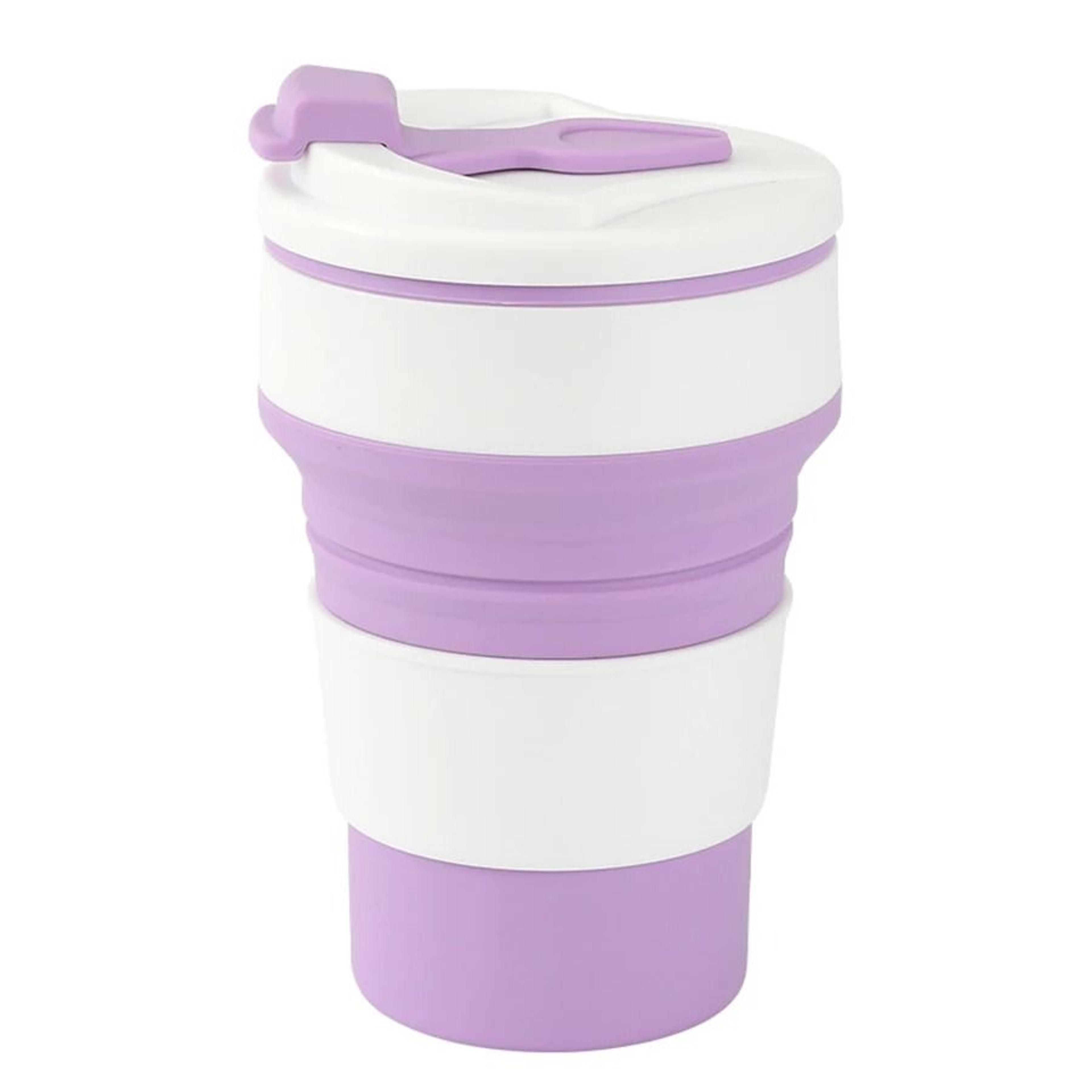 350ML Collapsible Cup Silicone Travel Cup Foldable Coffee Mug With Lid 7