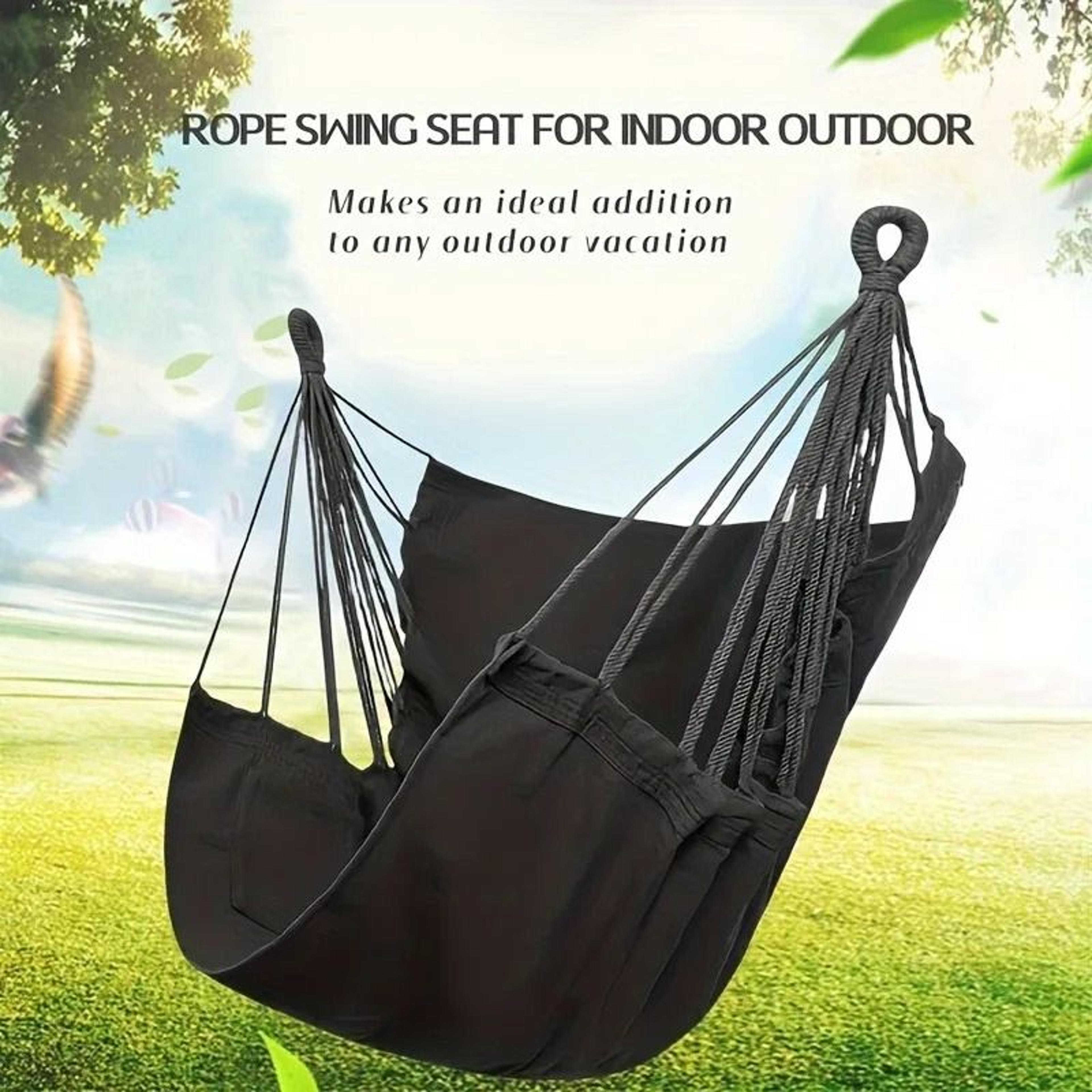 Hammock Chair Hanging Swing Chair Portable Outdoor Fabric Seat With Storage Bag 7