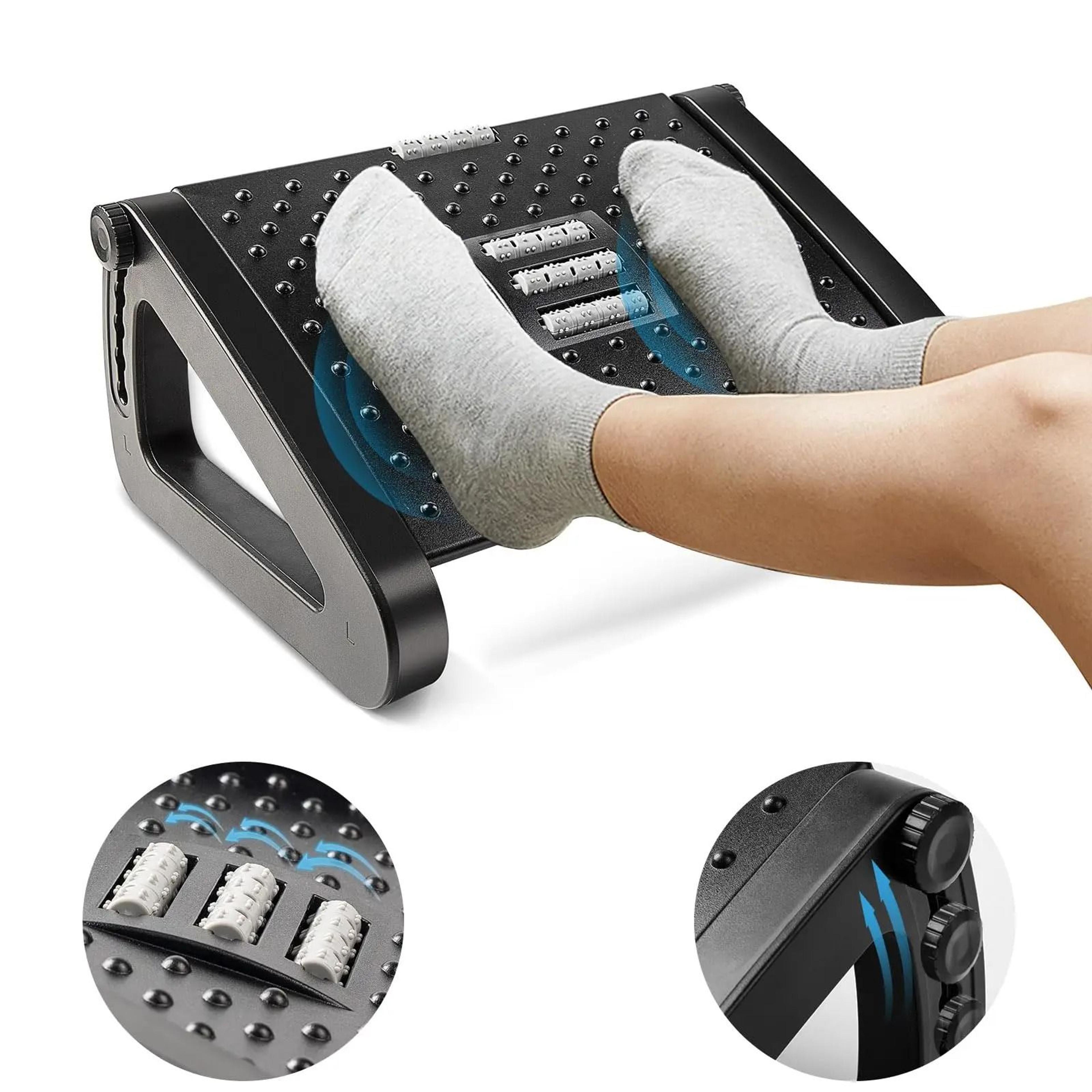 Ergonomic Under Desk Footrest Foot Stool With Massage Rollers For Office Comfort 1