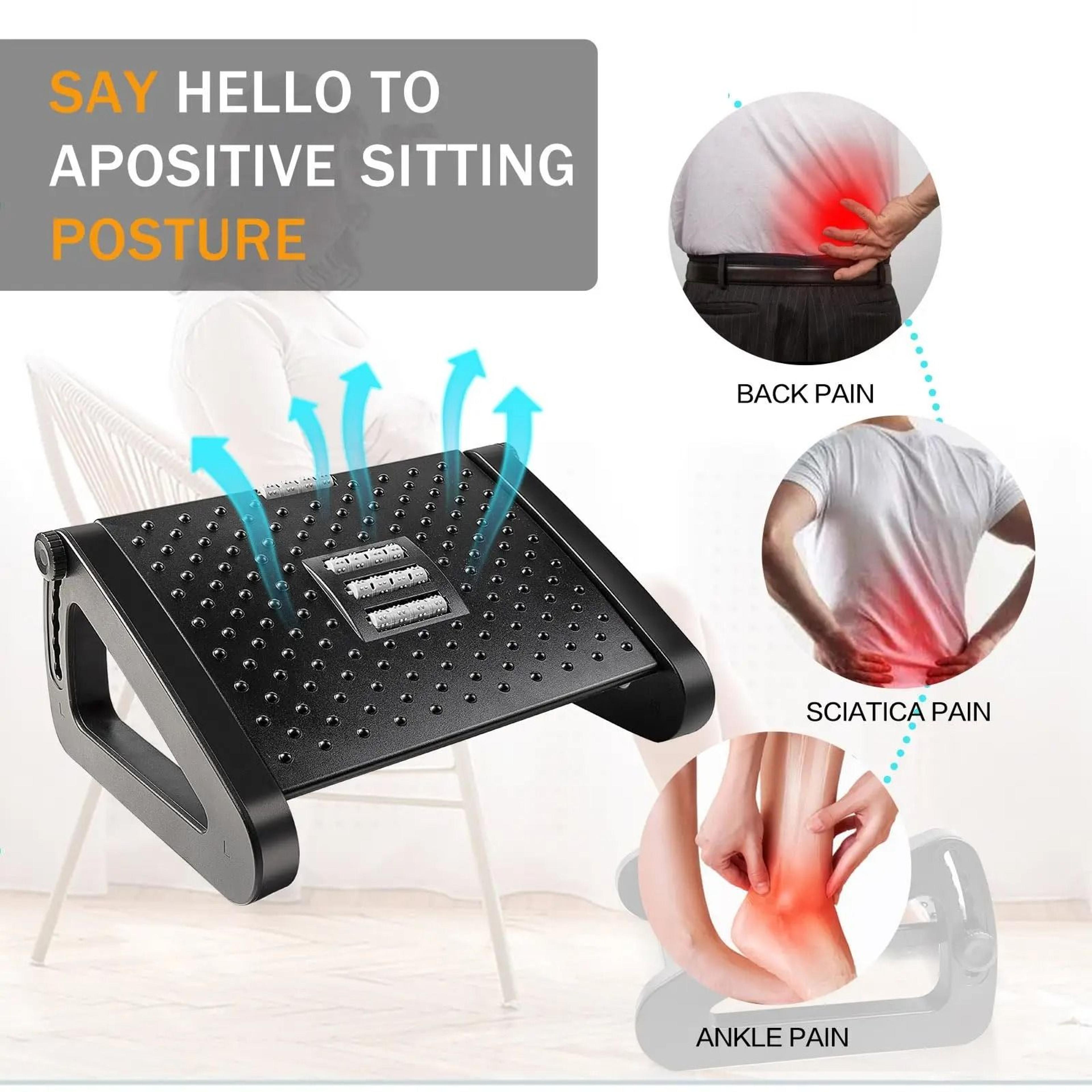 Ergonomic Under Desk Footrest Foot Stool With Massage Rollers For Office Comfort 7
