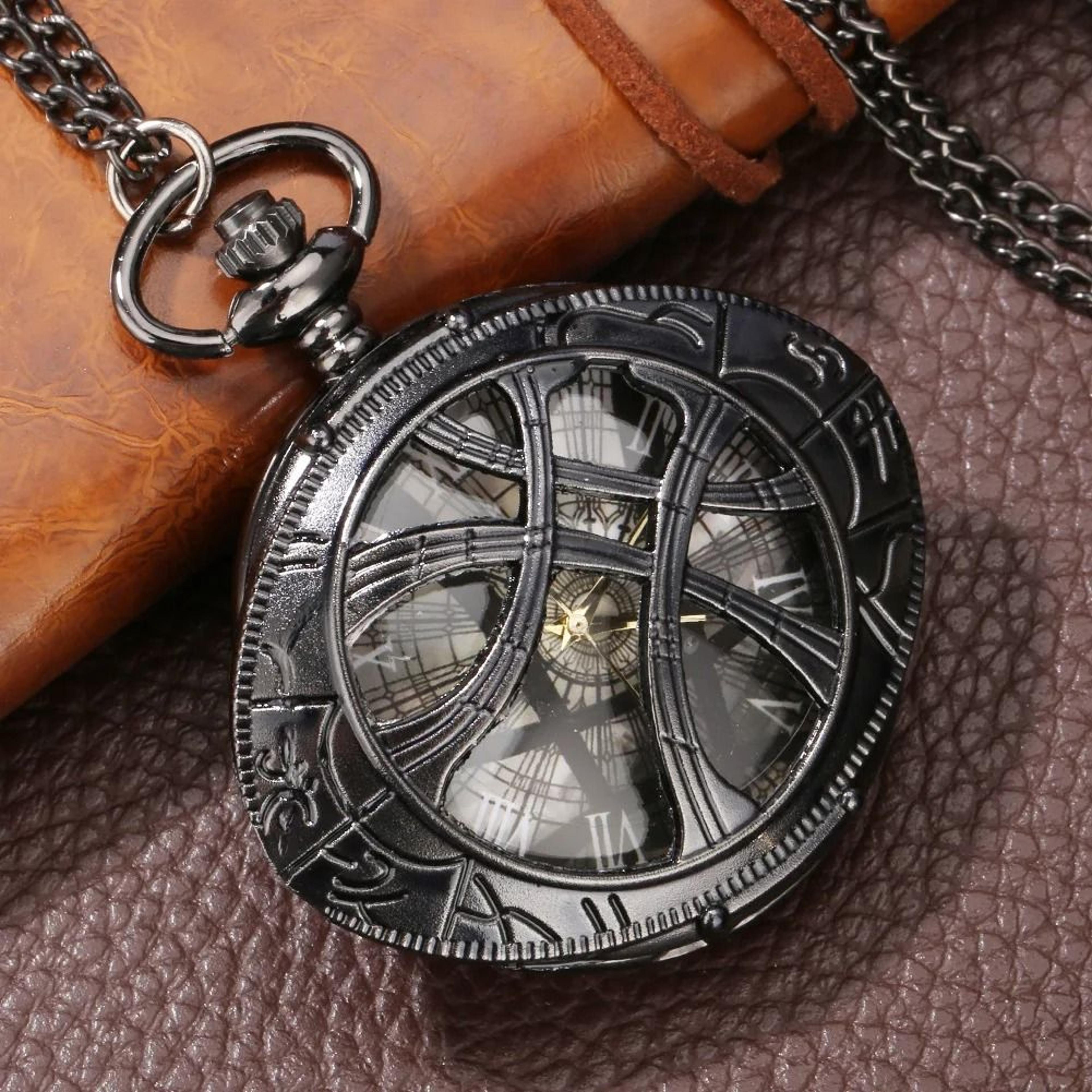 Eye Pendant Pocket Watch Vintage Quartz Necklace Retro Style Timepiece 6