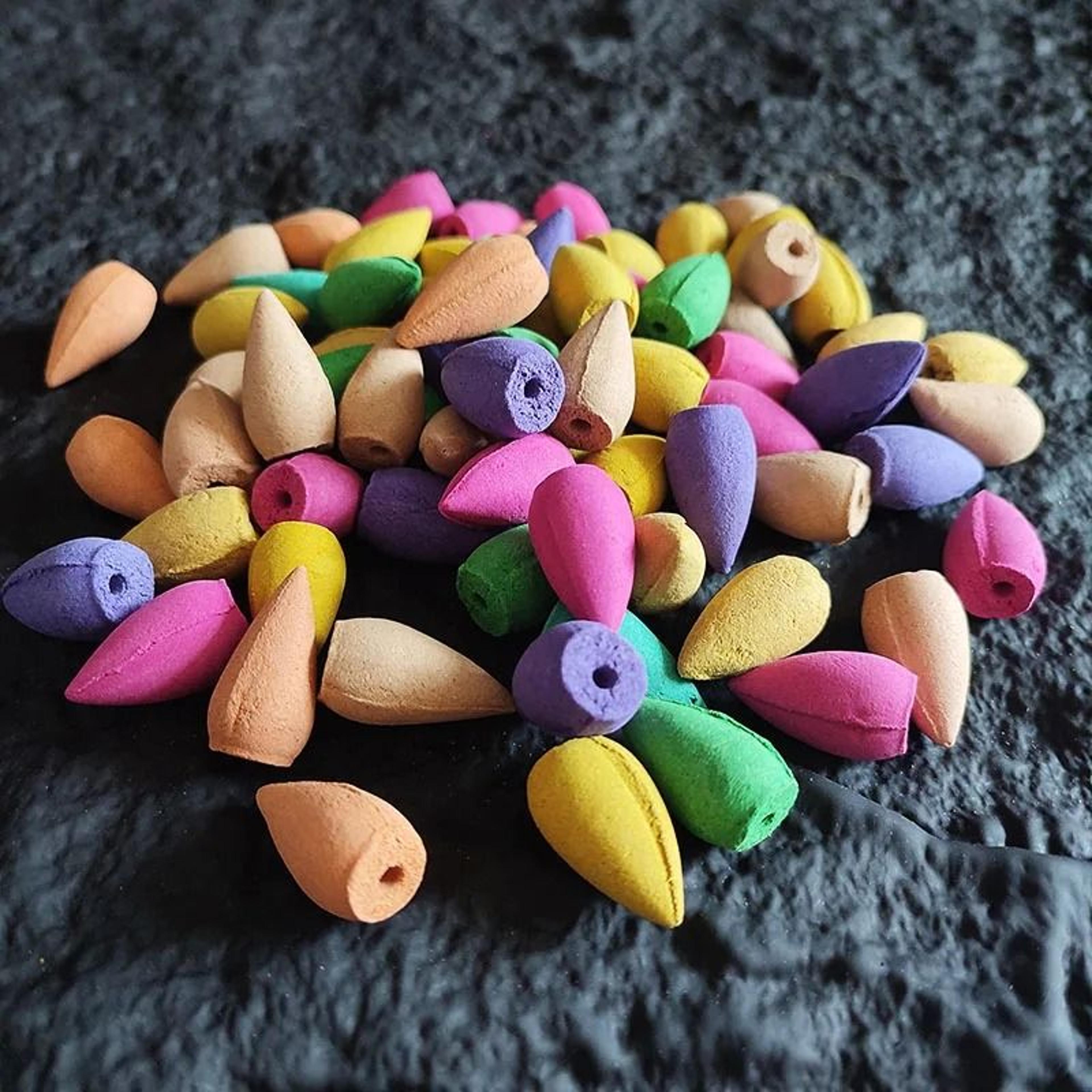 Natural Rose Backflow Incense Cones For Waterfall Burner Aromatherapy 12