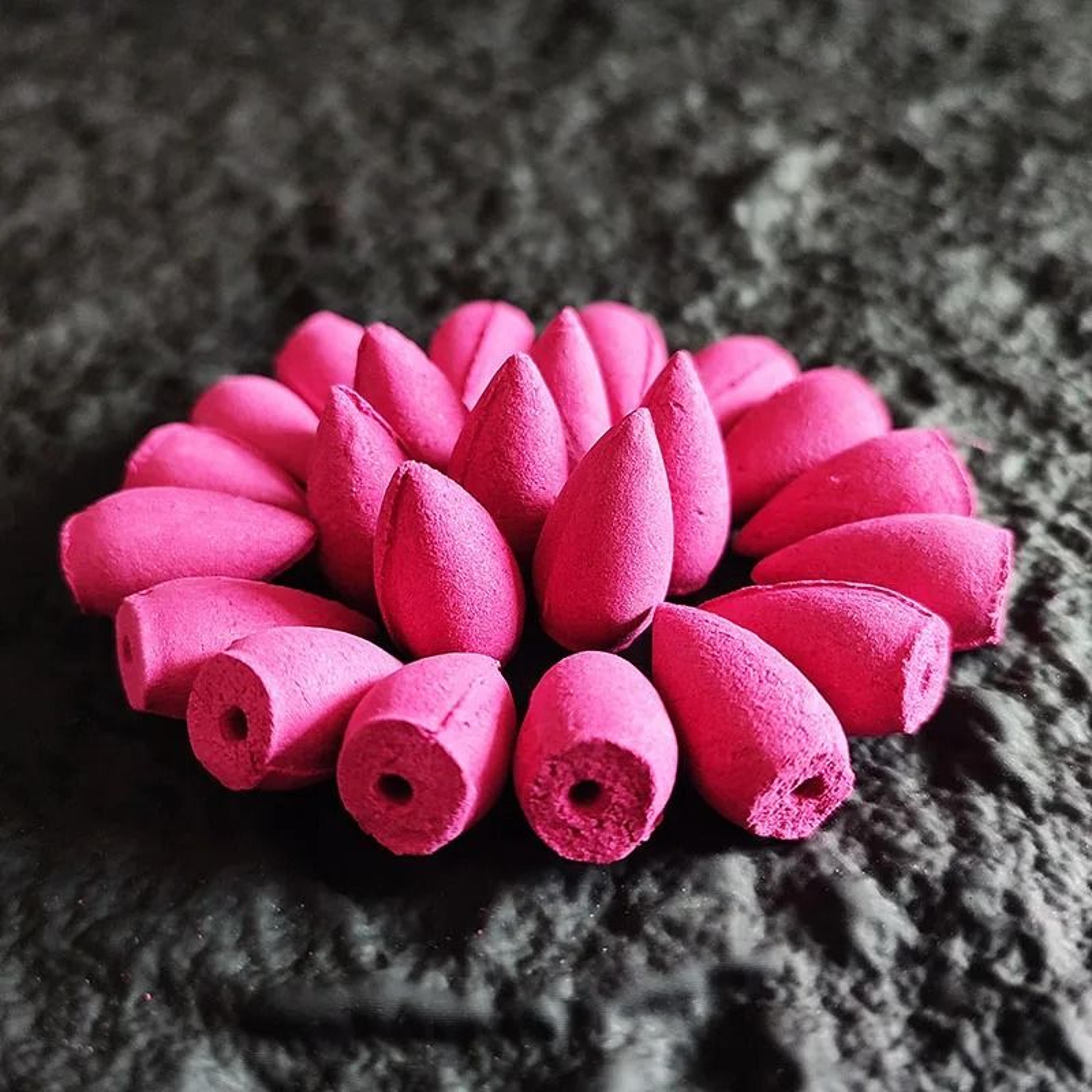 Natural Rose Backflow Incense Cones For Waterfall Burner Aromatherapy 4