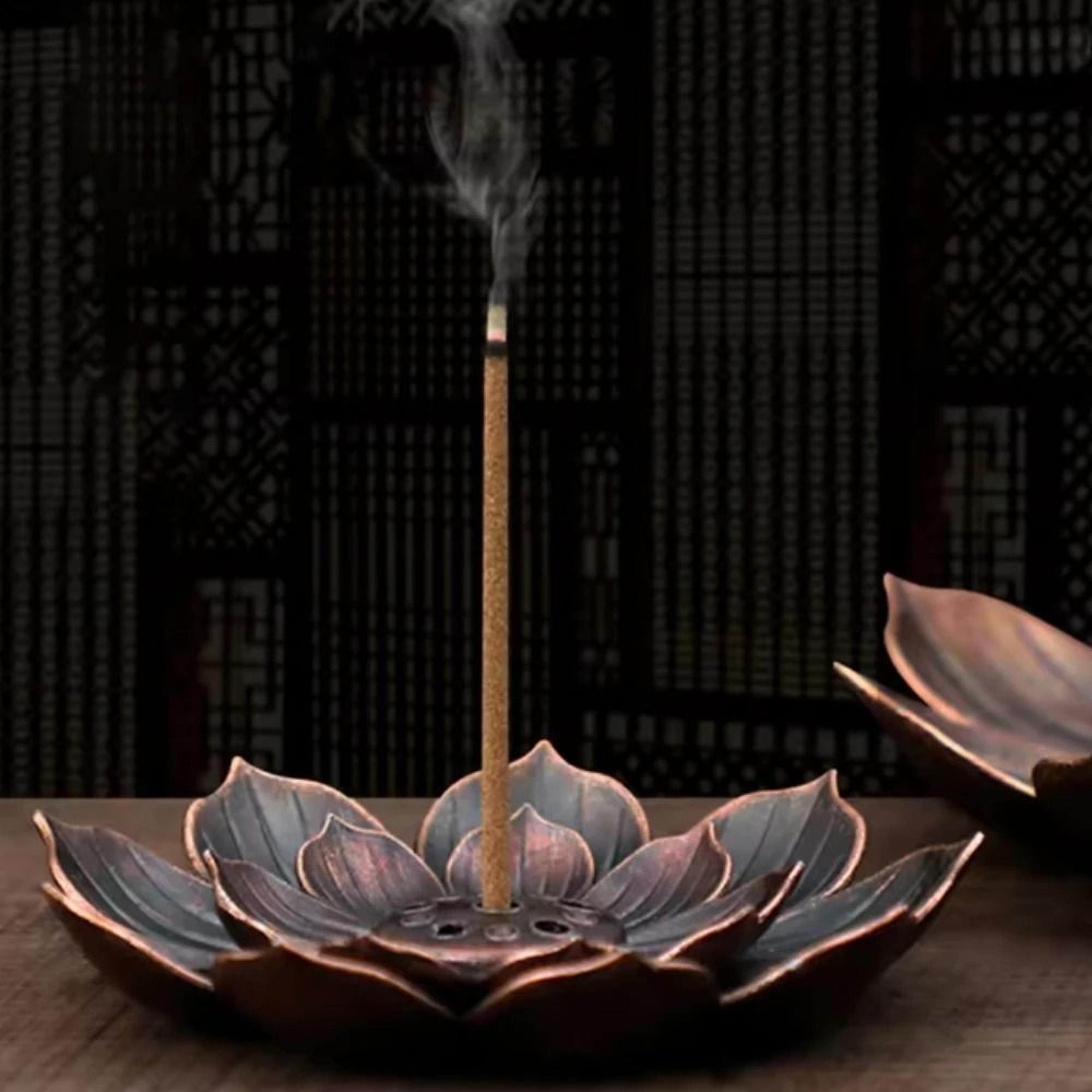 Lotus Alloy Incense Burner Stick And Coil Holder For Meditation Decor 5