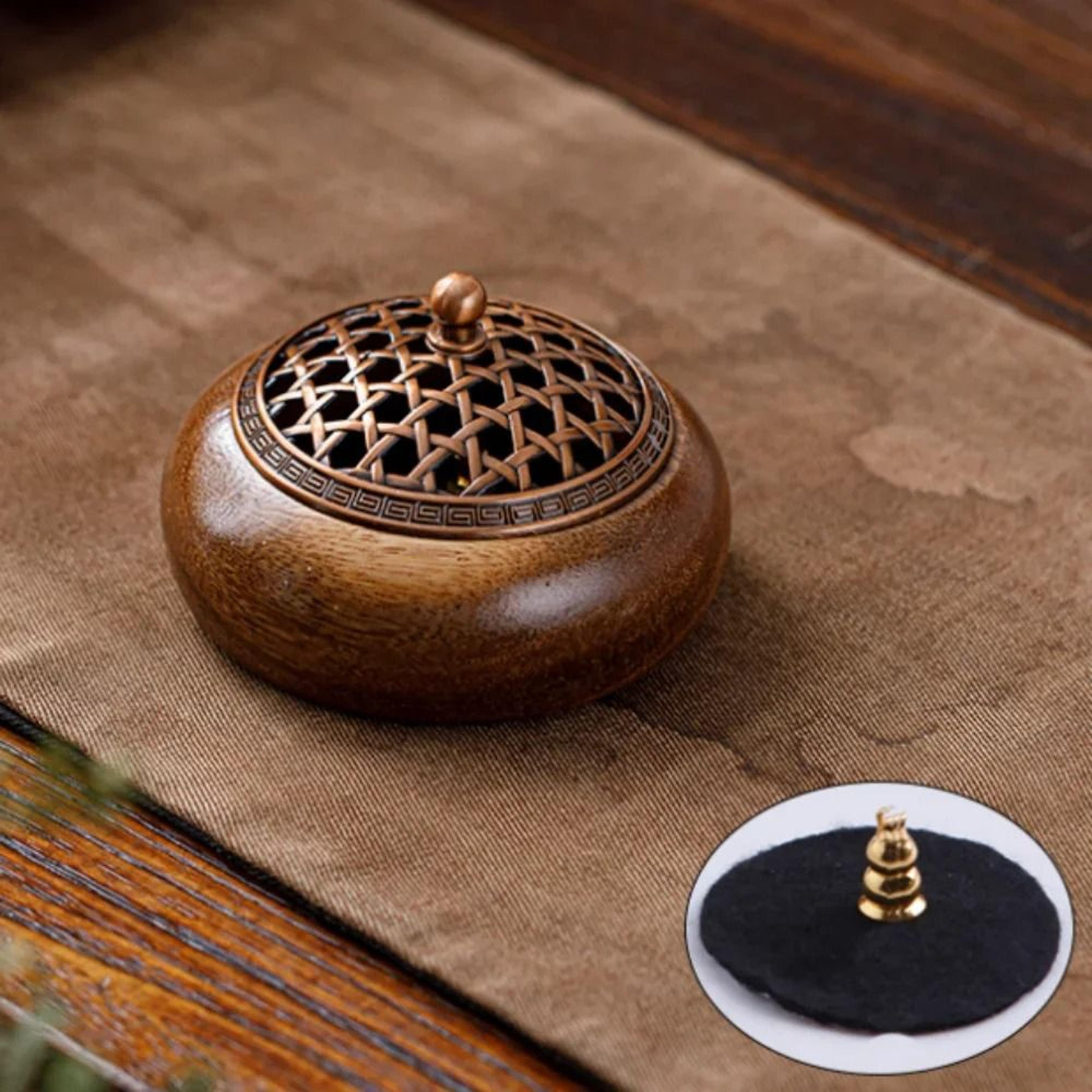 Walnut Wood Zen Incense Burner For Tea Ceremony And Meditation Decor 1