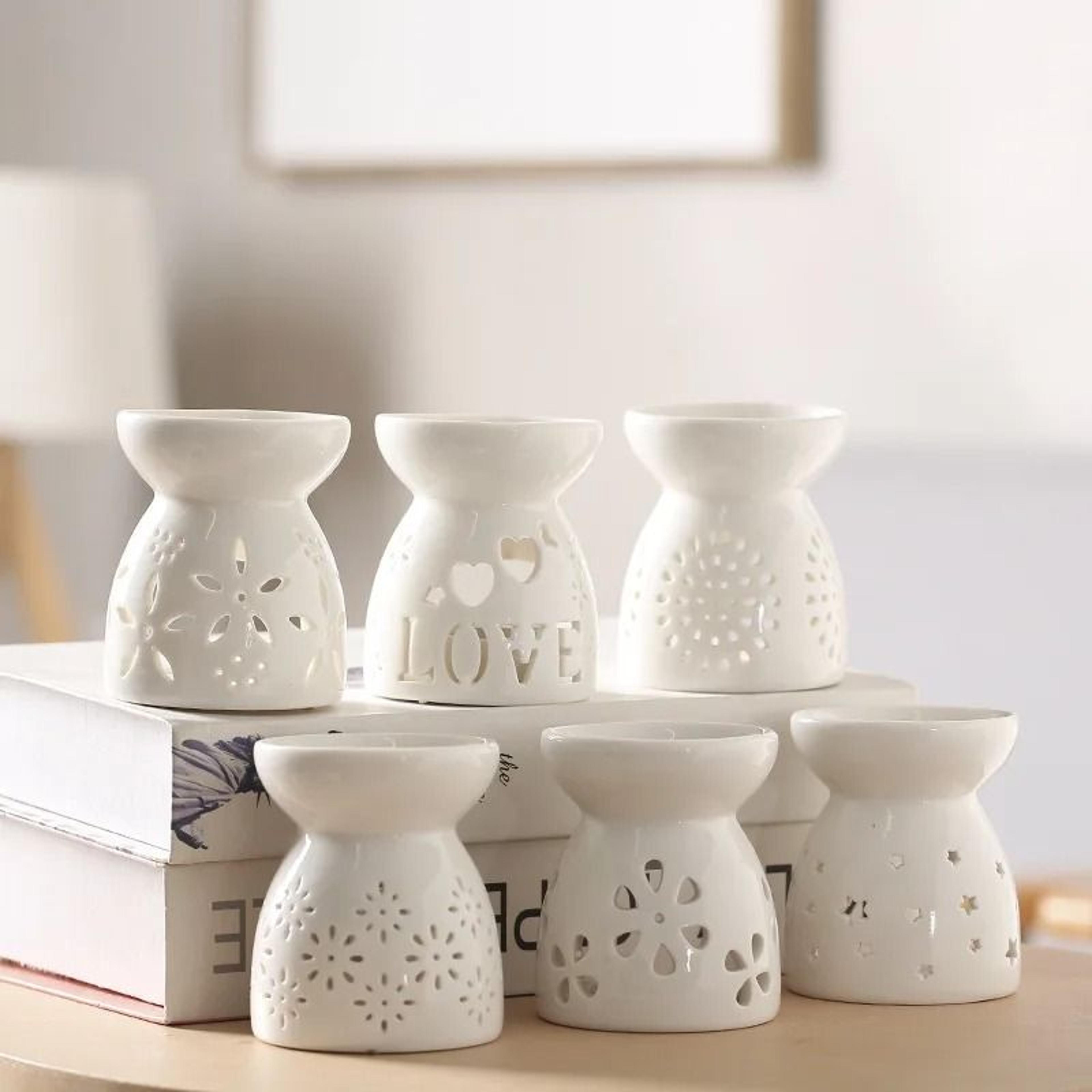 Ceramic Aromatherapy Burner Wax Melt And Essential Oil Diffuser Holder 12