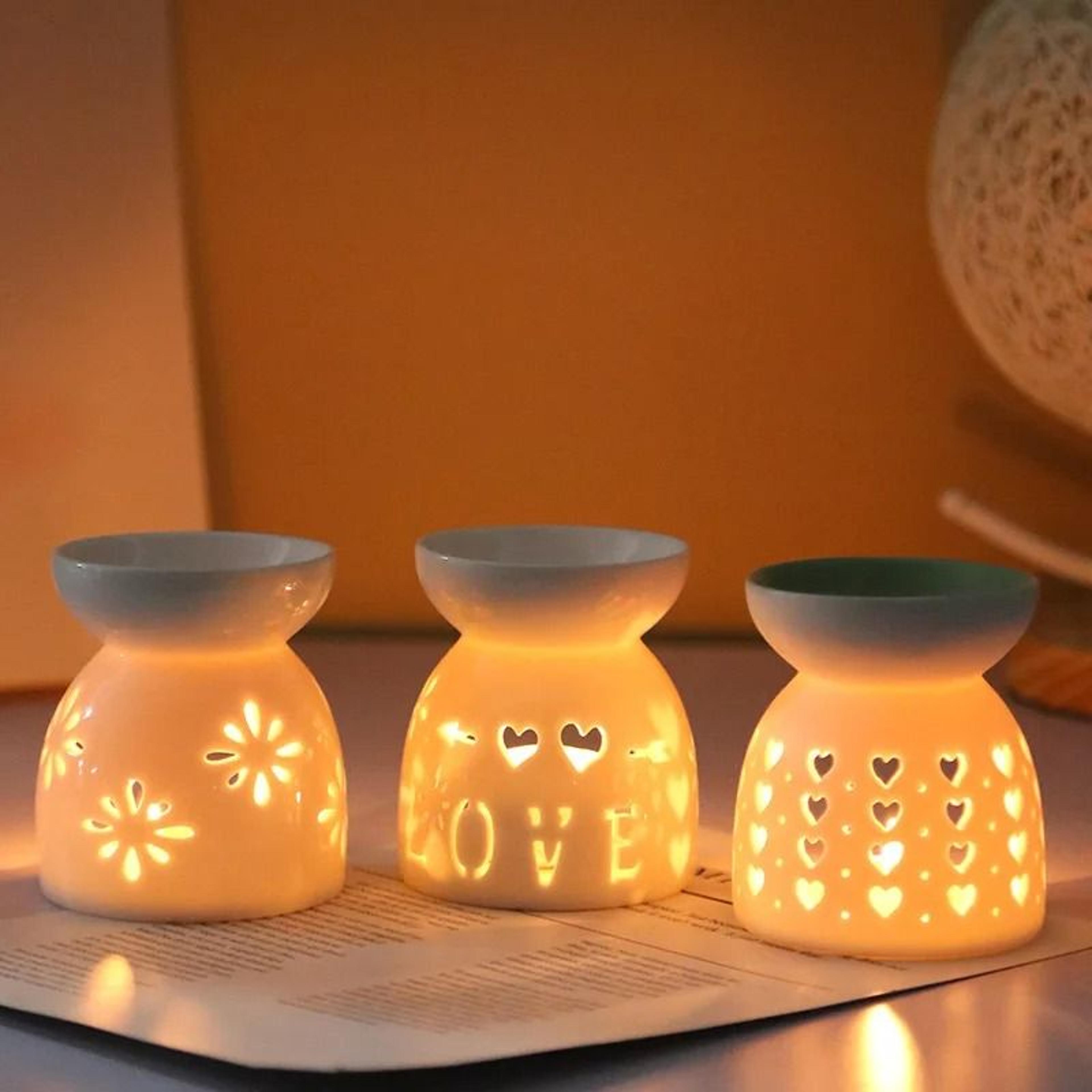 Ceramic Aromatherapy Burner Wax Melt And Essential Oil Diffuser Holder 15