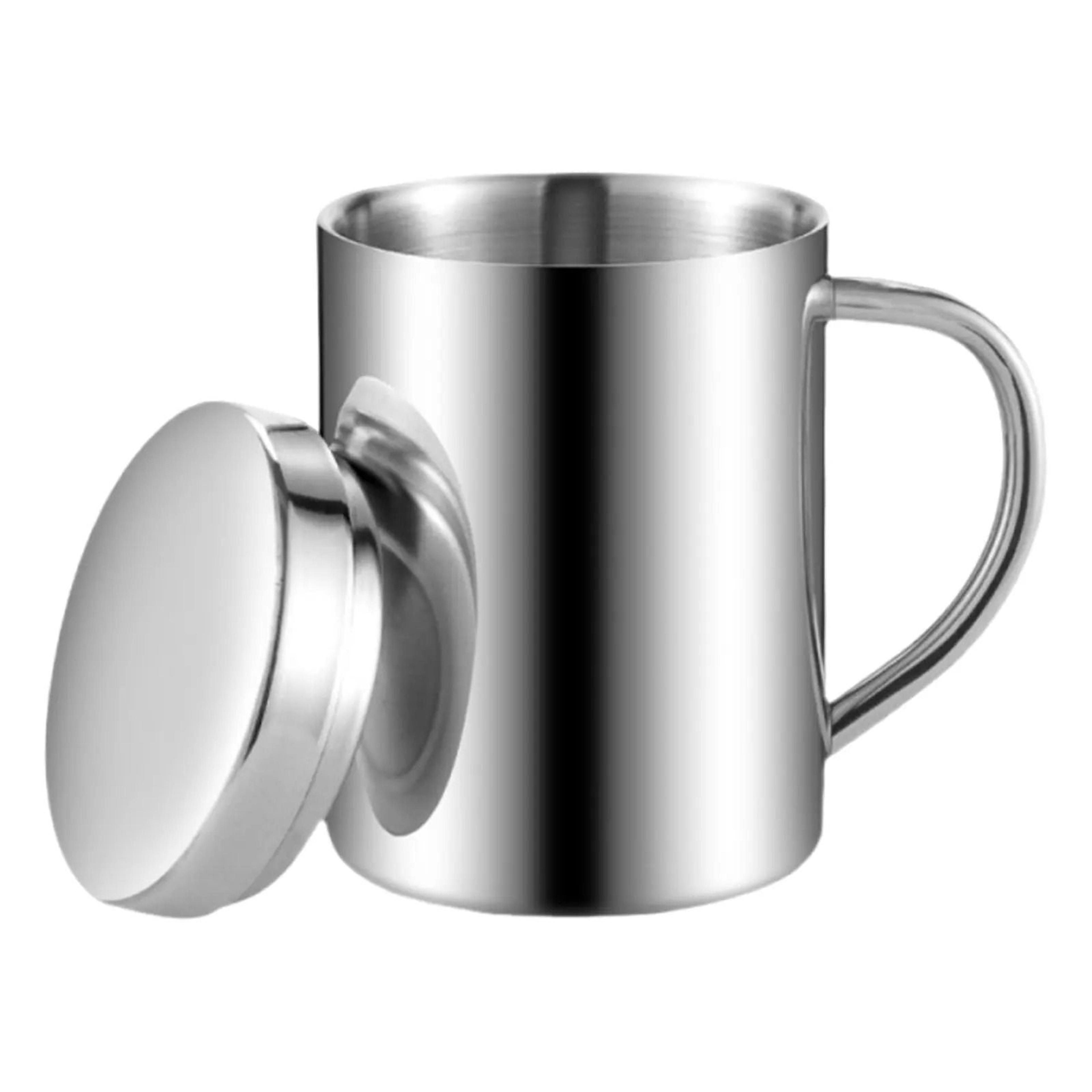 double wall stainless steel mug insulated coffee cup with lid portable thermal travel mug