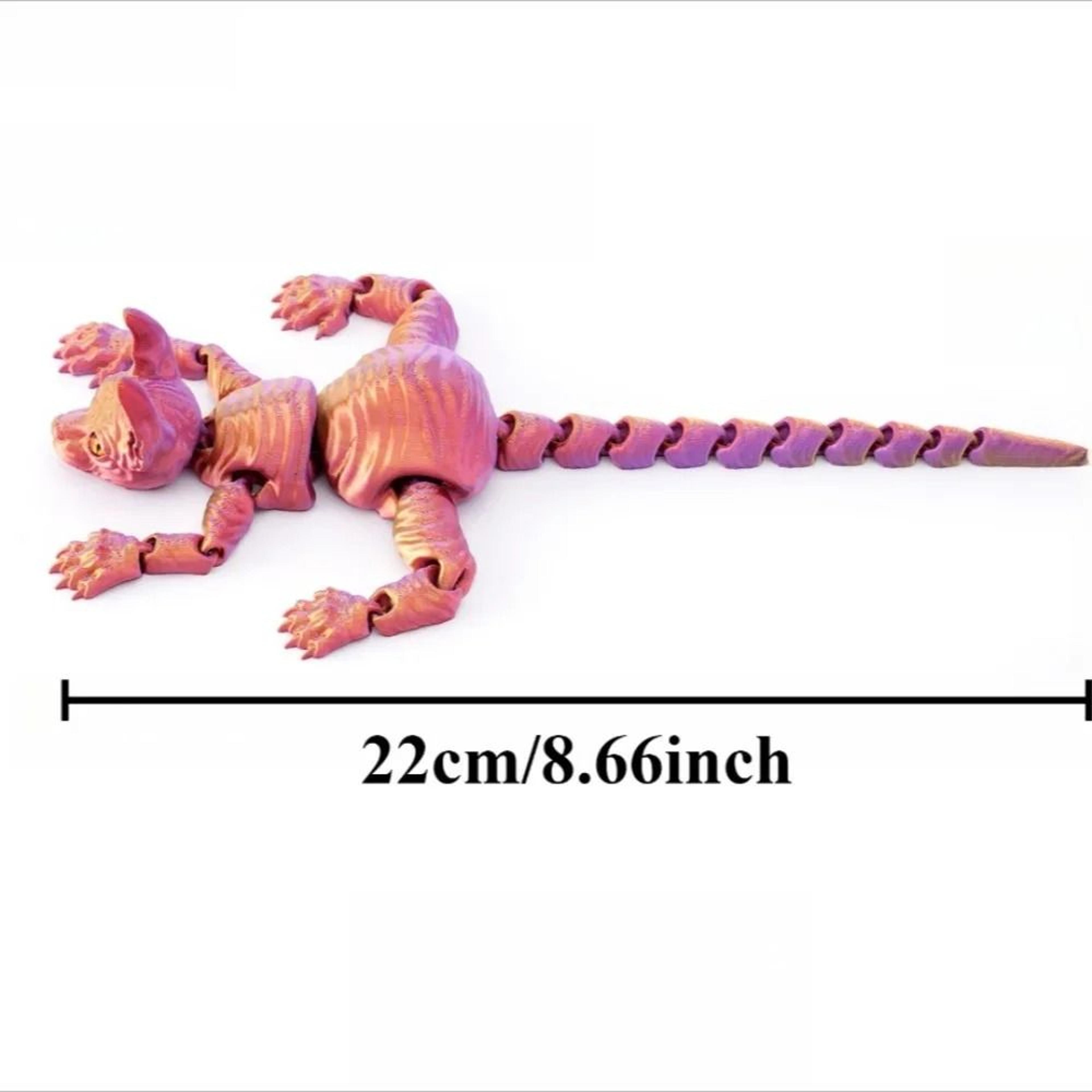 3D Printed Sphynx Cat Articulated Fidget Toy Flexible Cat Figurine Collectible Decor 14