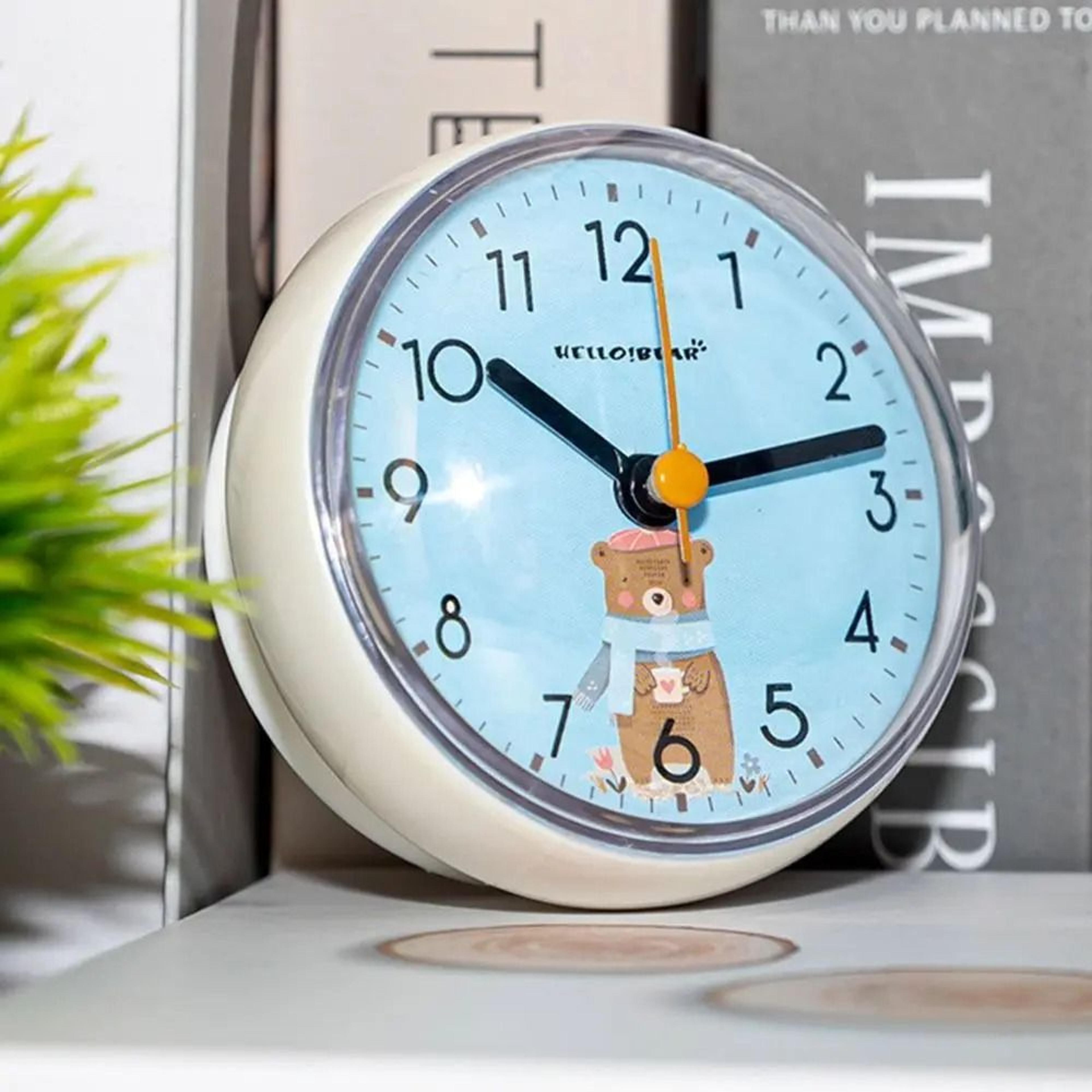 Waterproof Suction Clock Mini Bathroom Wall Clock Anti Fog Shower Timer 8