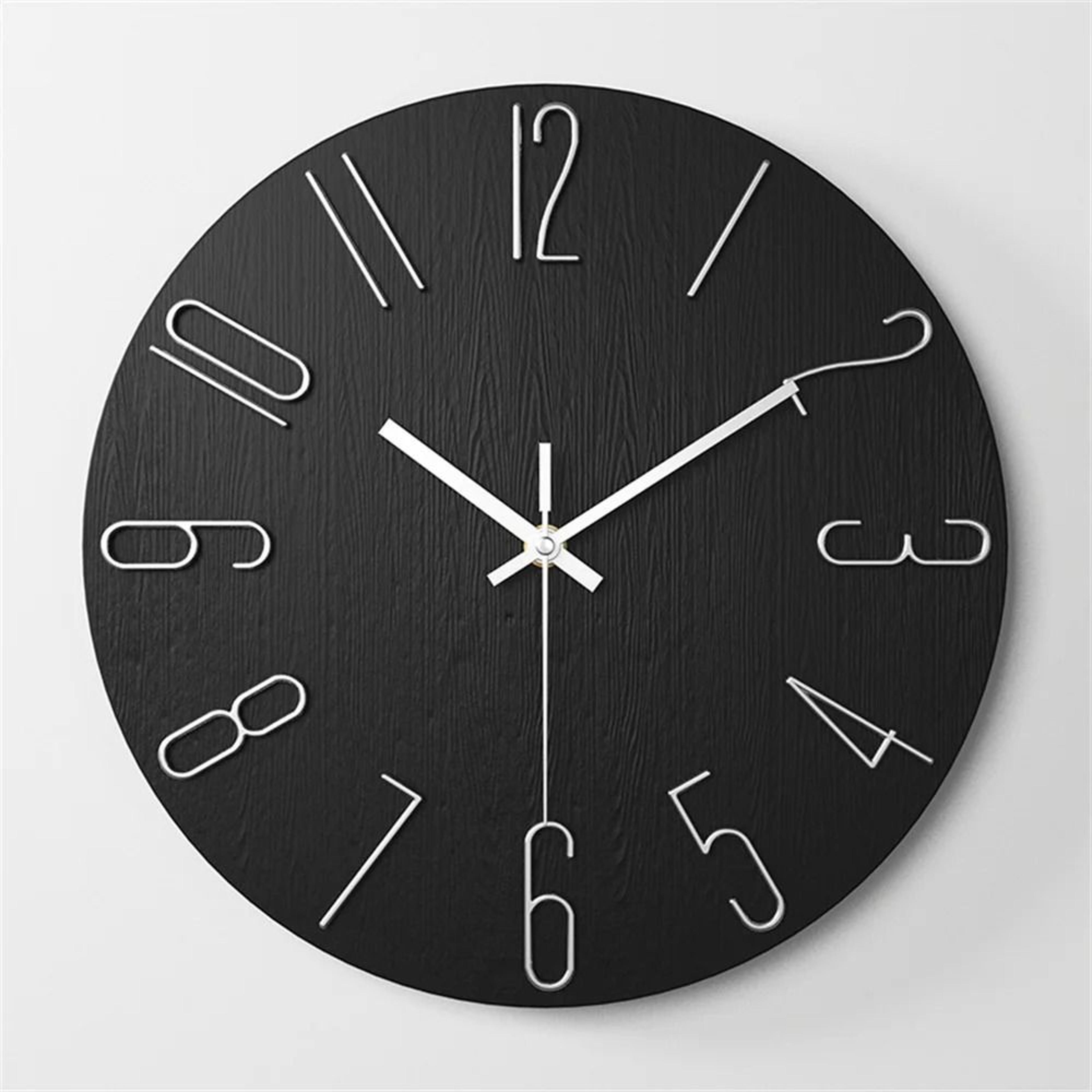 12 Inch Analog Wall Clock Battery Powered Silent Classic Design 6