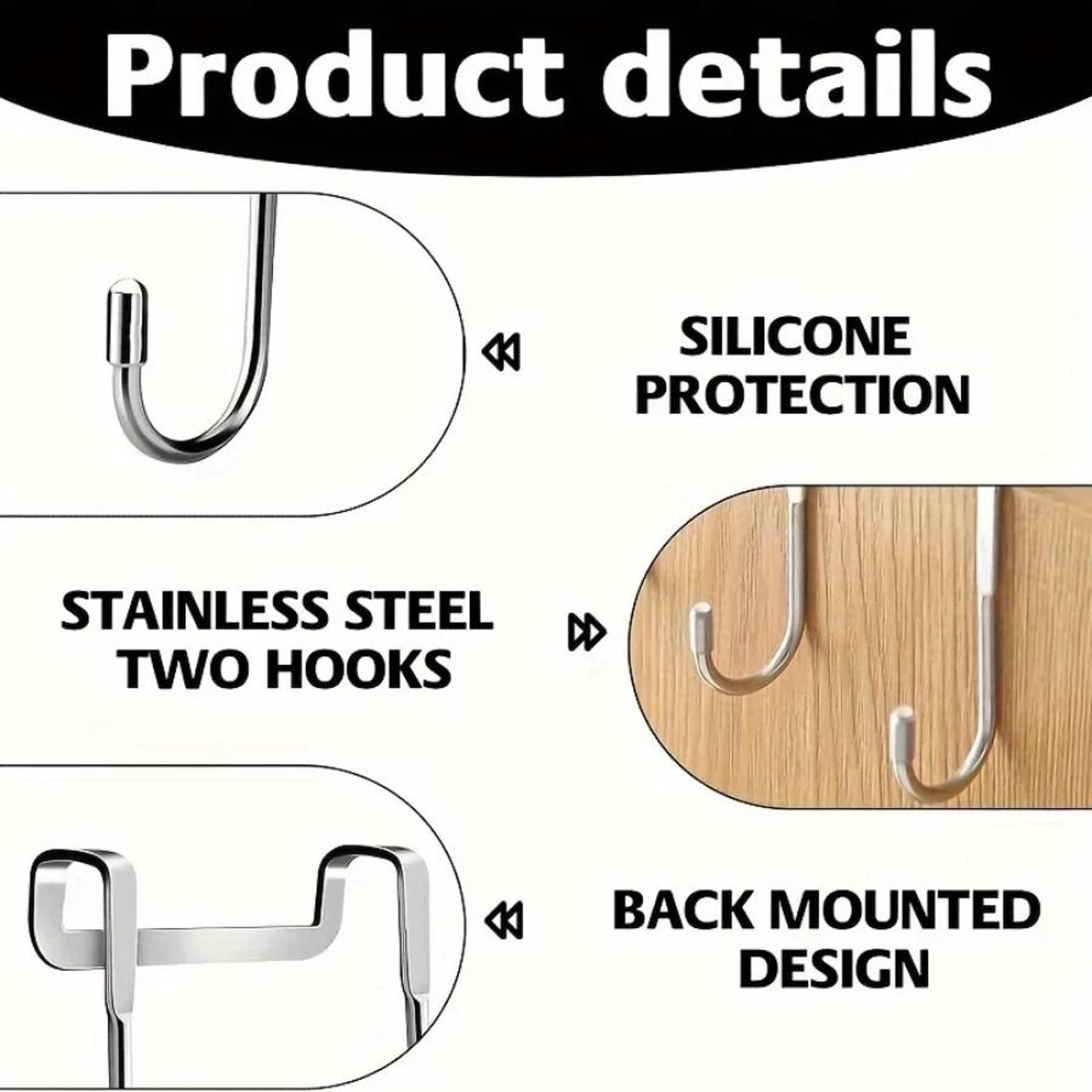 Seamless Adhesive Wall Hook No Drilling Metal Hook For Kitchen Bathroom Storage 1