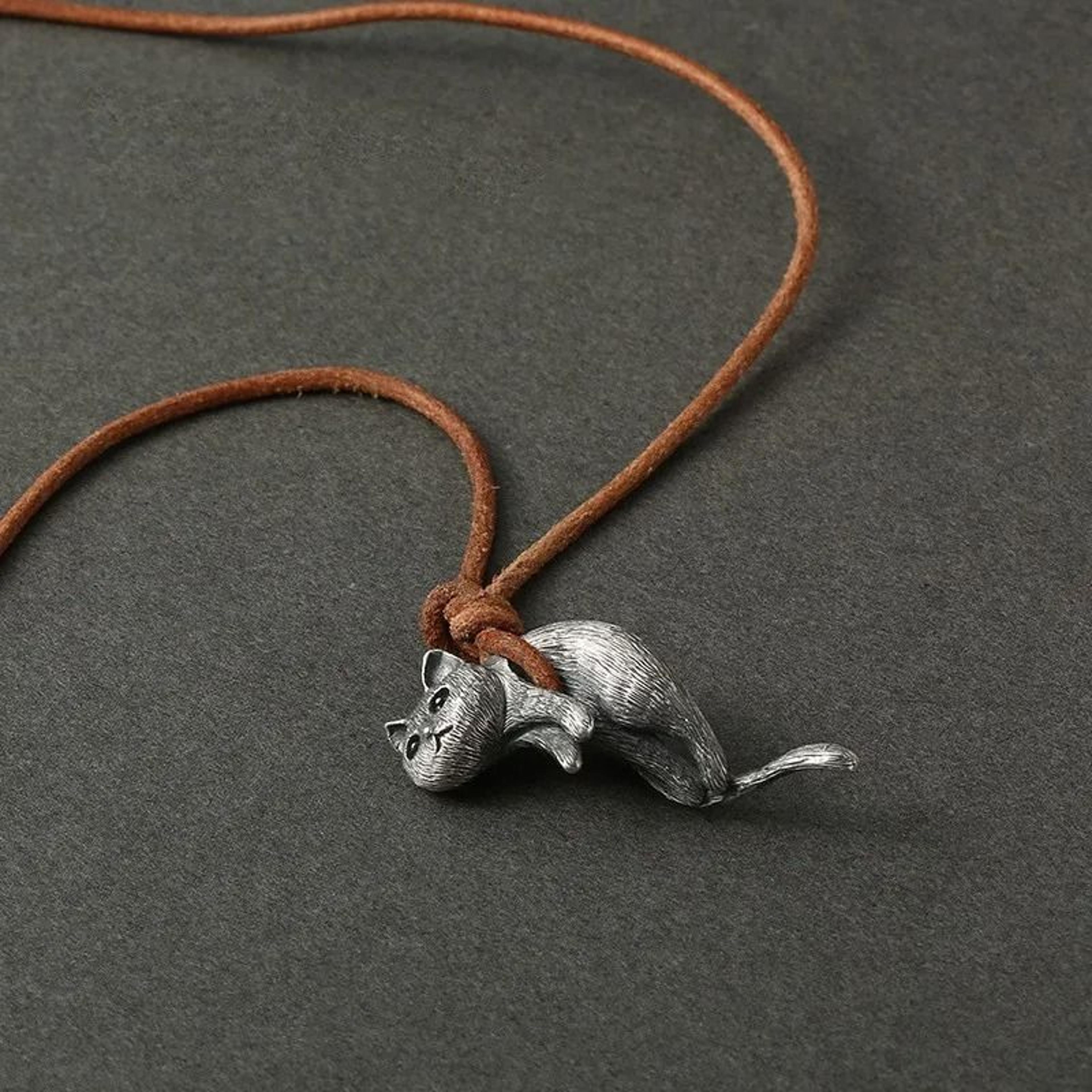 Cat Pendant Necklace Couple Necklace Set Cat Lover Jewelry Matching Necklace 4