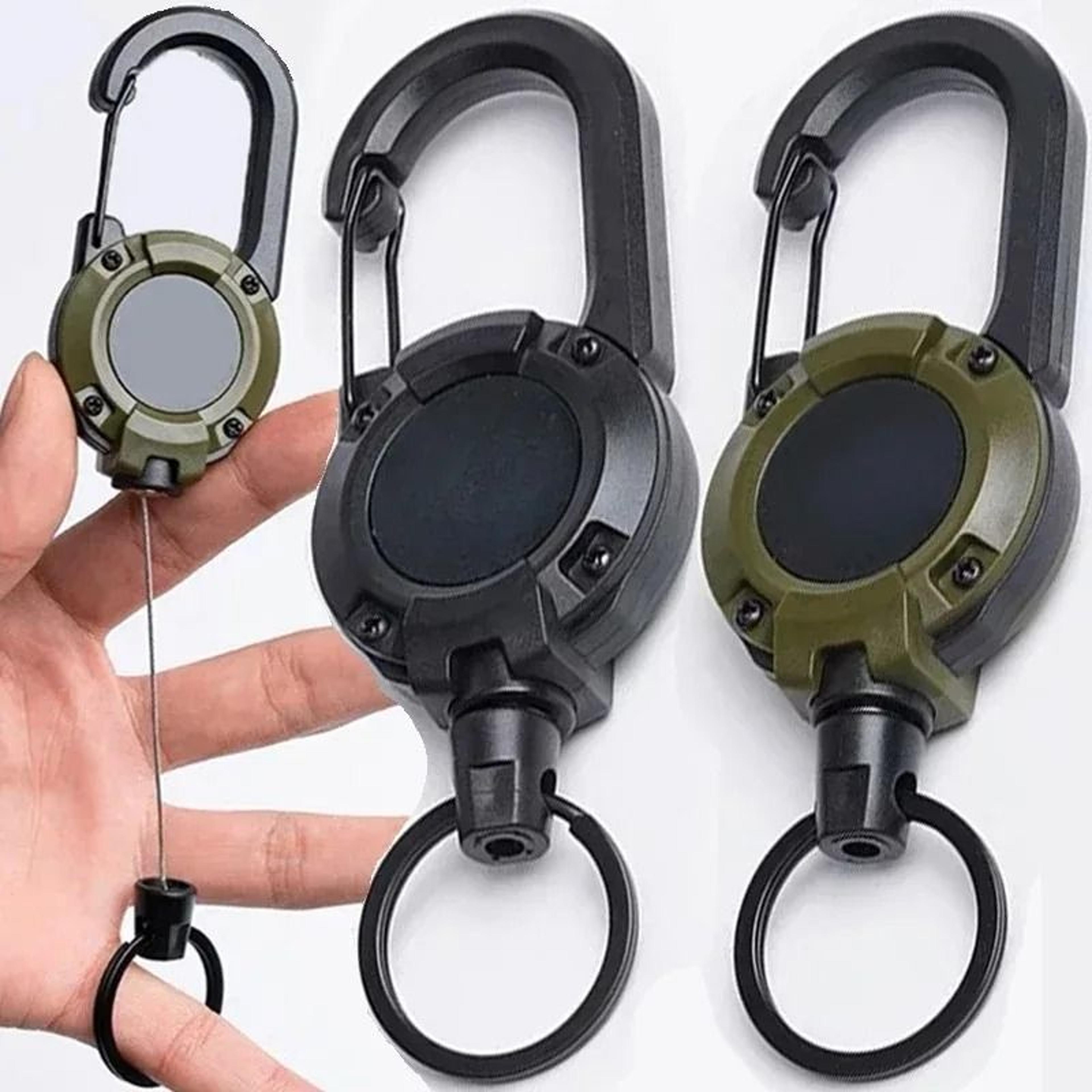 Heavy Duty Retractable Keychain With Steel Wire Reel And Carabiner Clip 7
