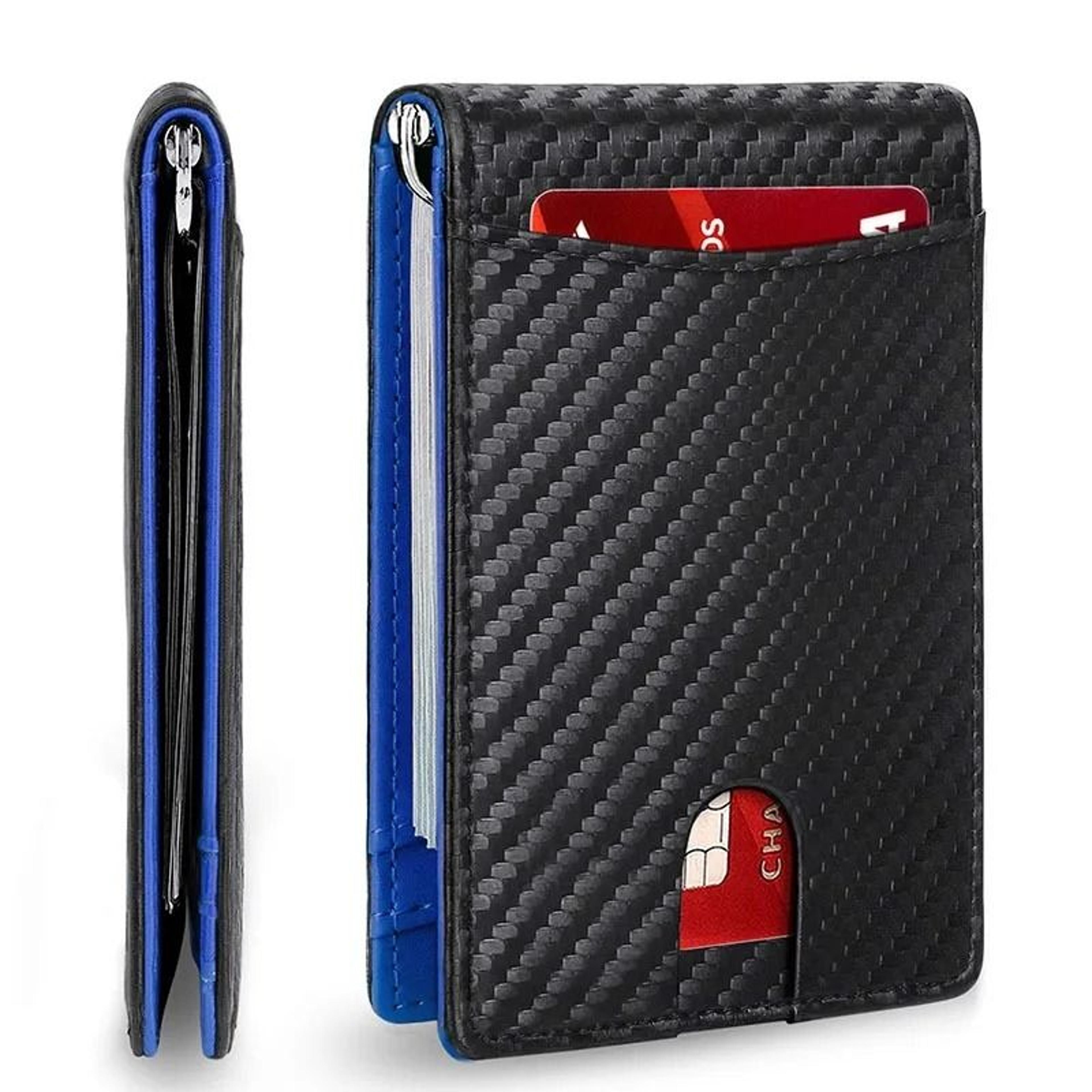 Slim RFID Blocking Wallet For Men Minimalist Bifold Credit Card Holder With Money Clip 7