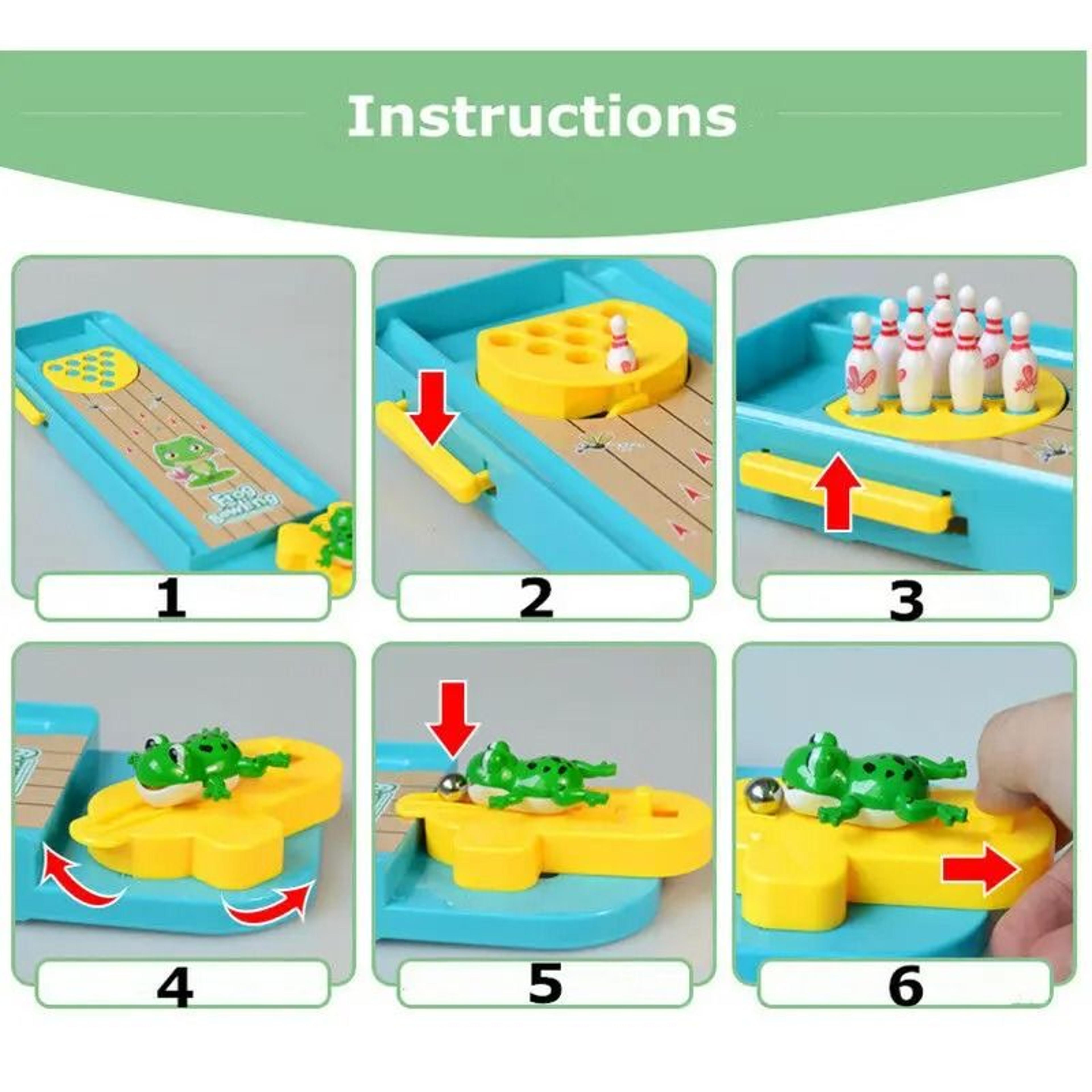Mini Frog Bowling Game Interactive Desktop Toy For Kids And Family Play 2