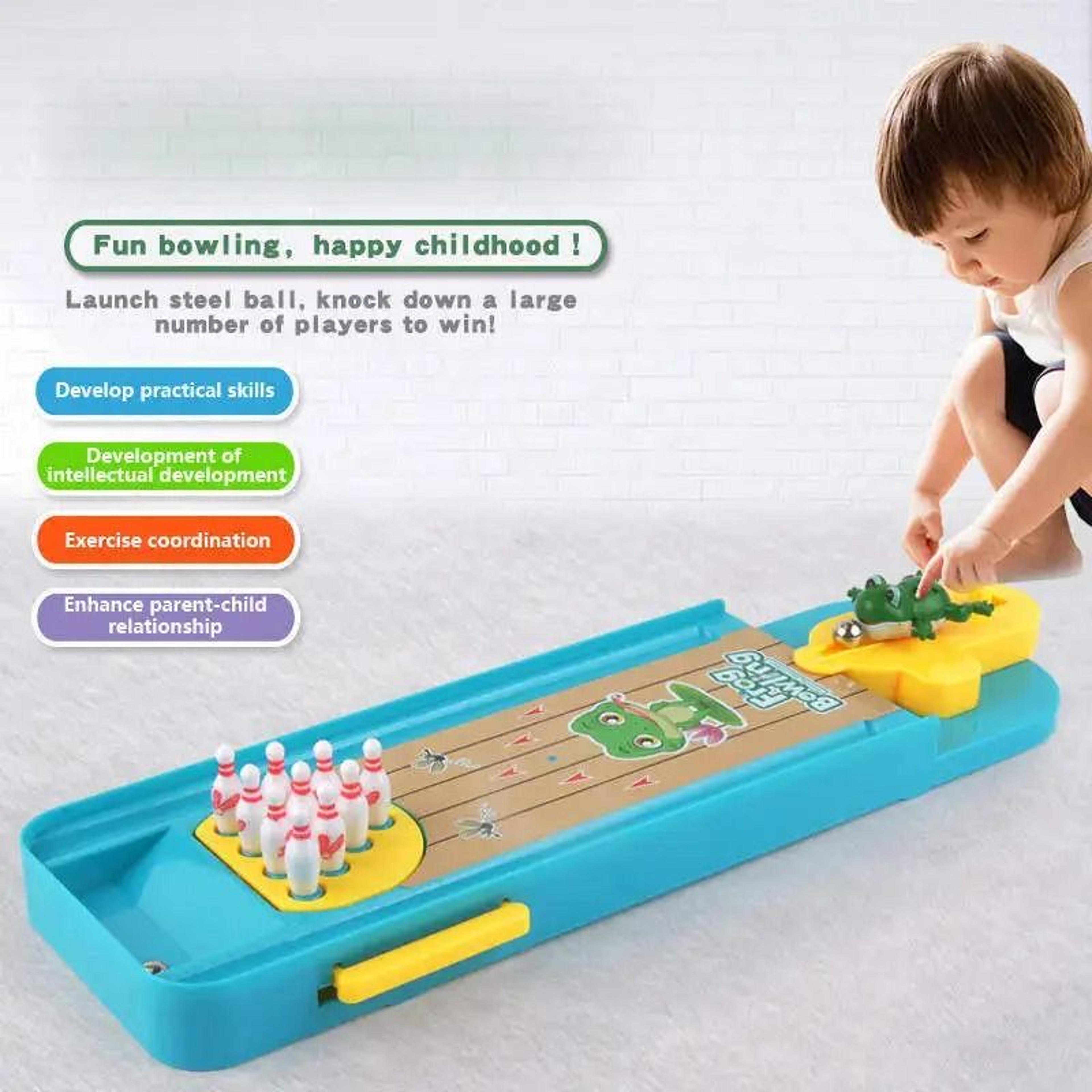 Mini Frog Bowling Game Interactive Desktop Toy For Kids And Family Play 7