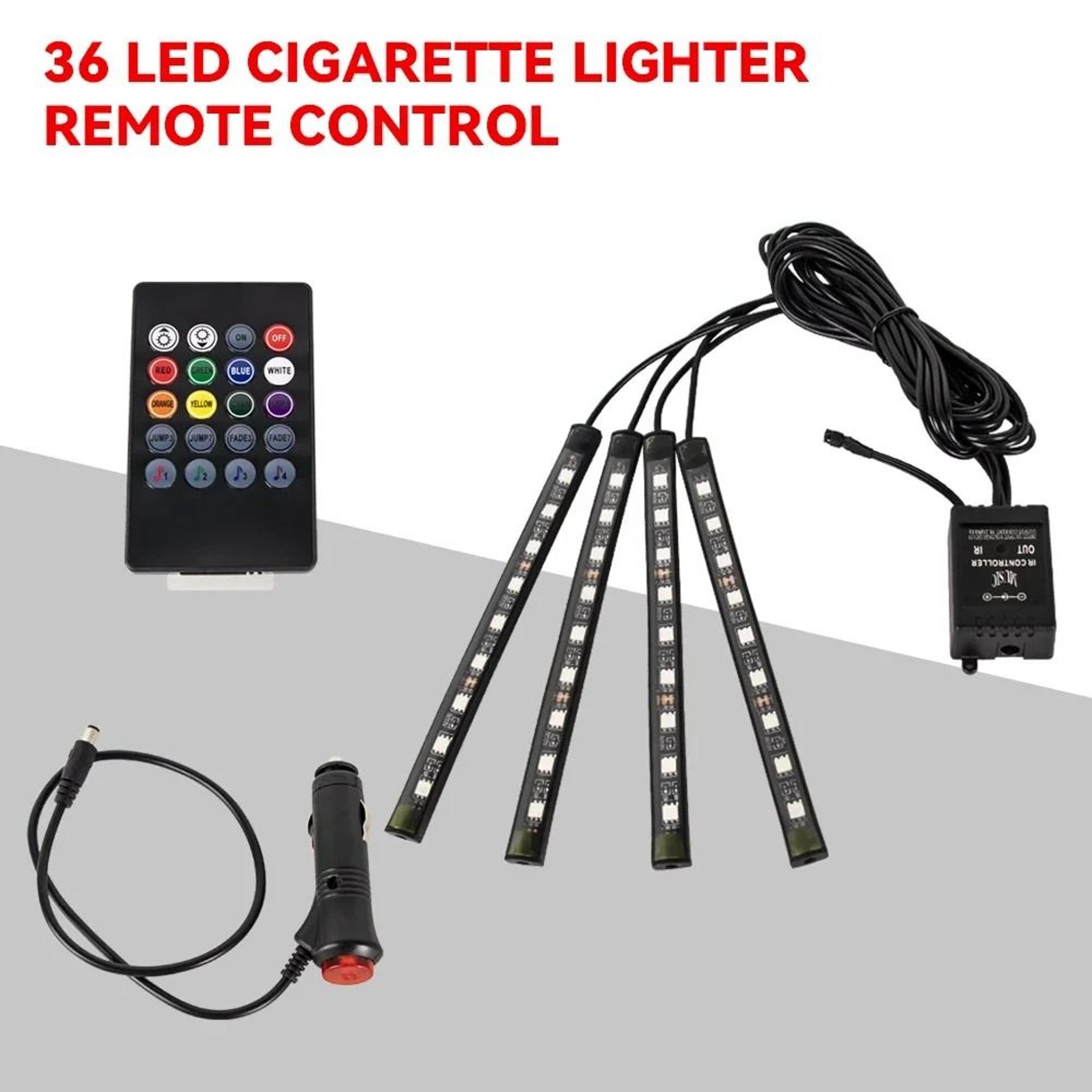 RGB Car Interior LED Lights Music Sync Ambient Lighting Kit With Remote And App Control 8