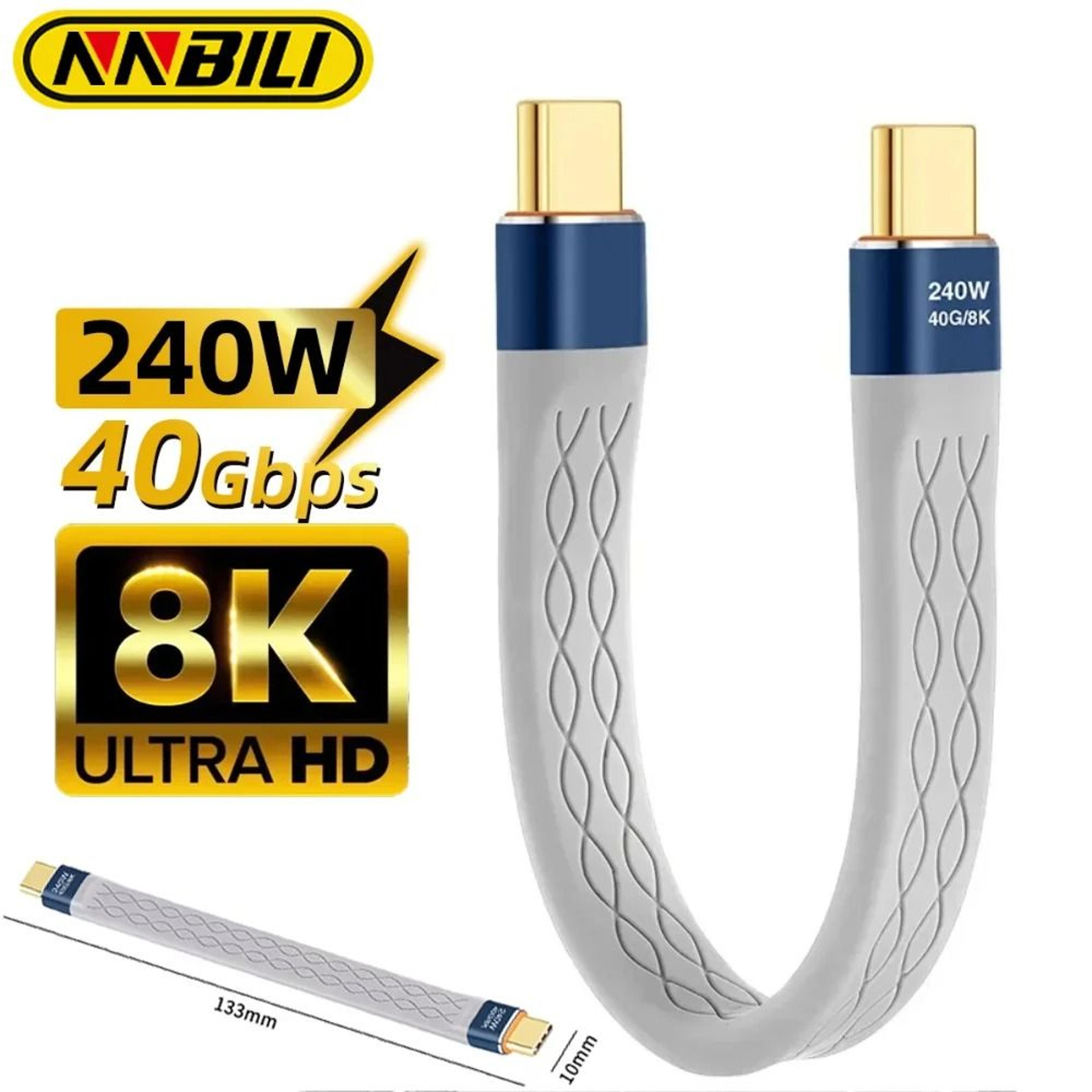 240 W USB C To USB C Cable Short Fast Charging 40Gbps Data Transfer Cable 6