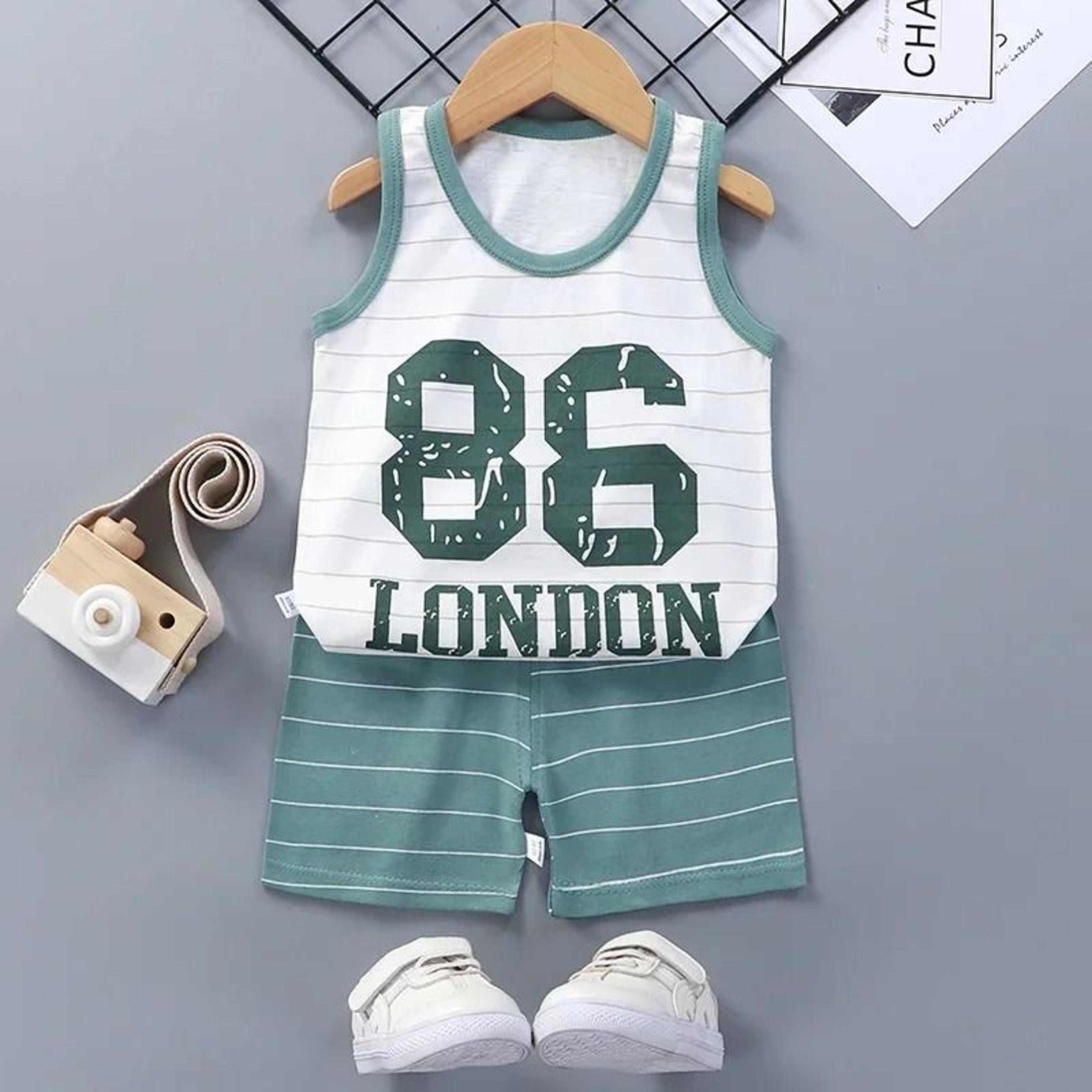 Kids Summer Outfit Baby Cotton Clothes Set With Sleeveless Top And Shorts 2